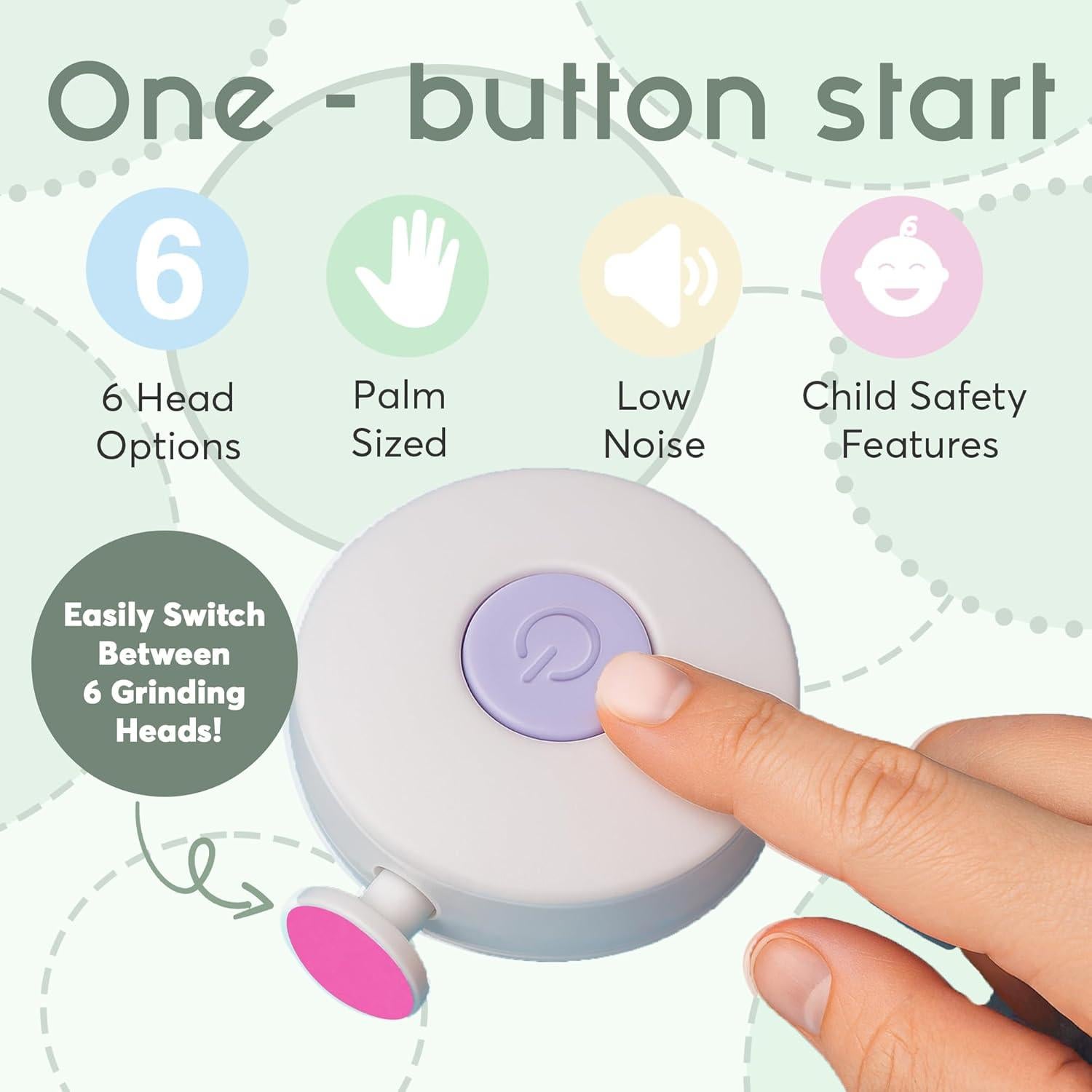 Cortador de Uñas Eléctrico Elan para Bebés y Niños - 6 Accesorios