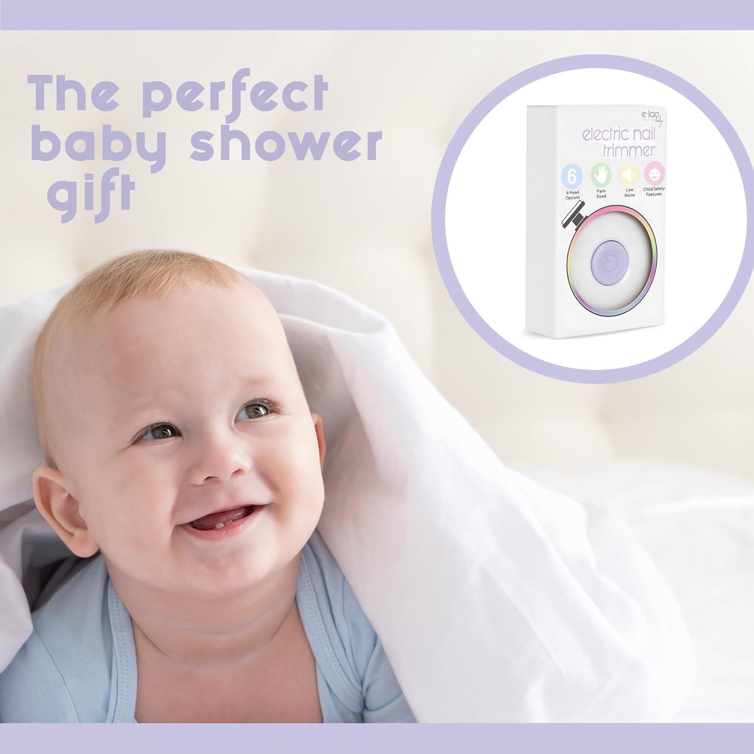 Cortador de Uñas Eléctrico Elan para Bebés y Niños - 6 Accesorios