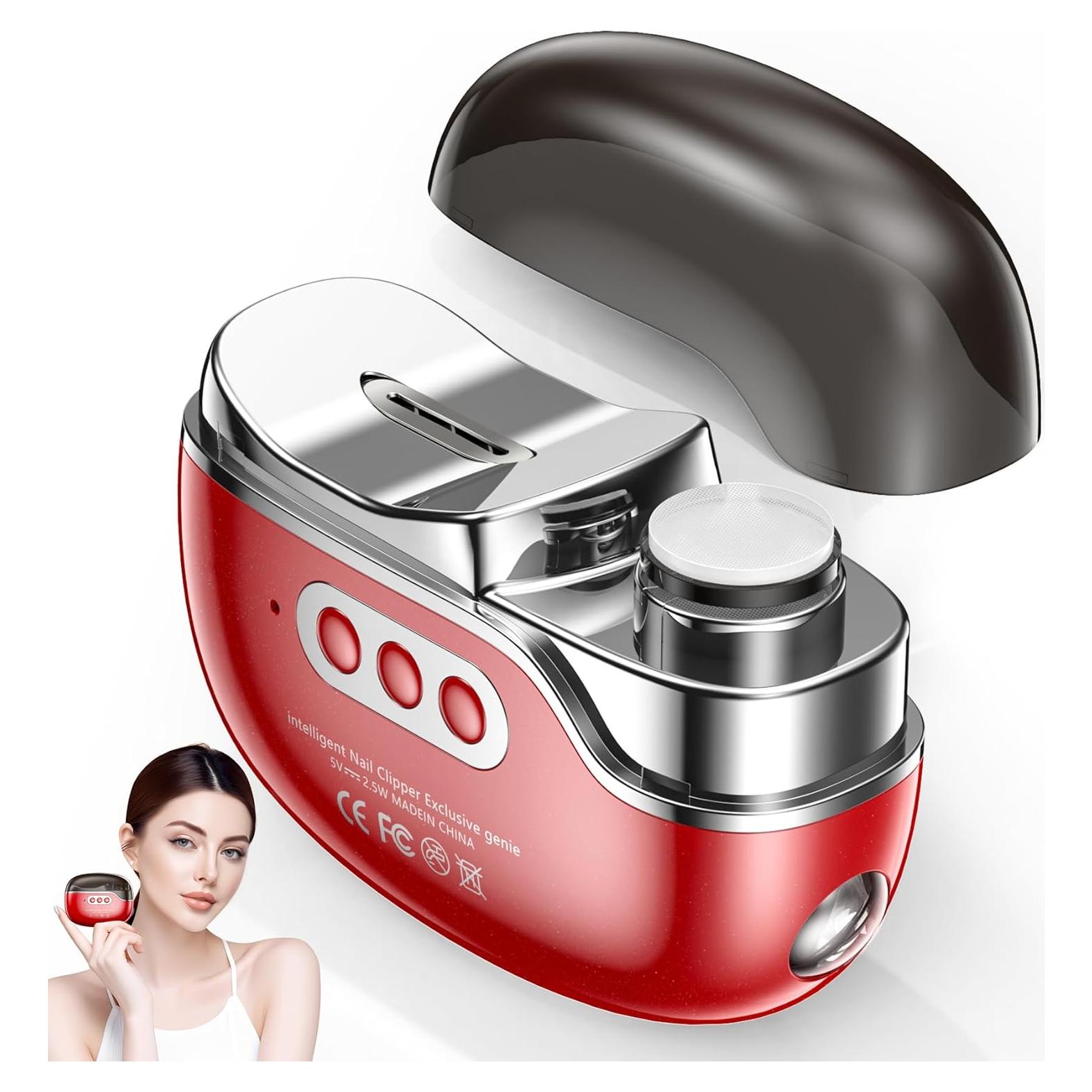 Cortador de Uñas Eléctrico Blissleaf 3 en 1 para Bebés Rojo