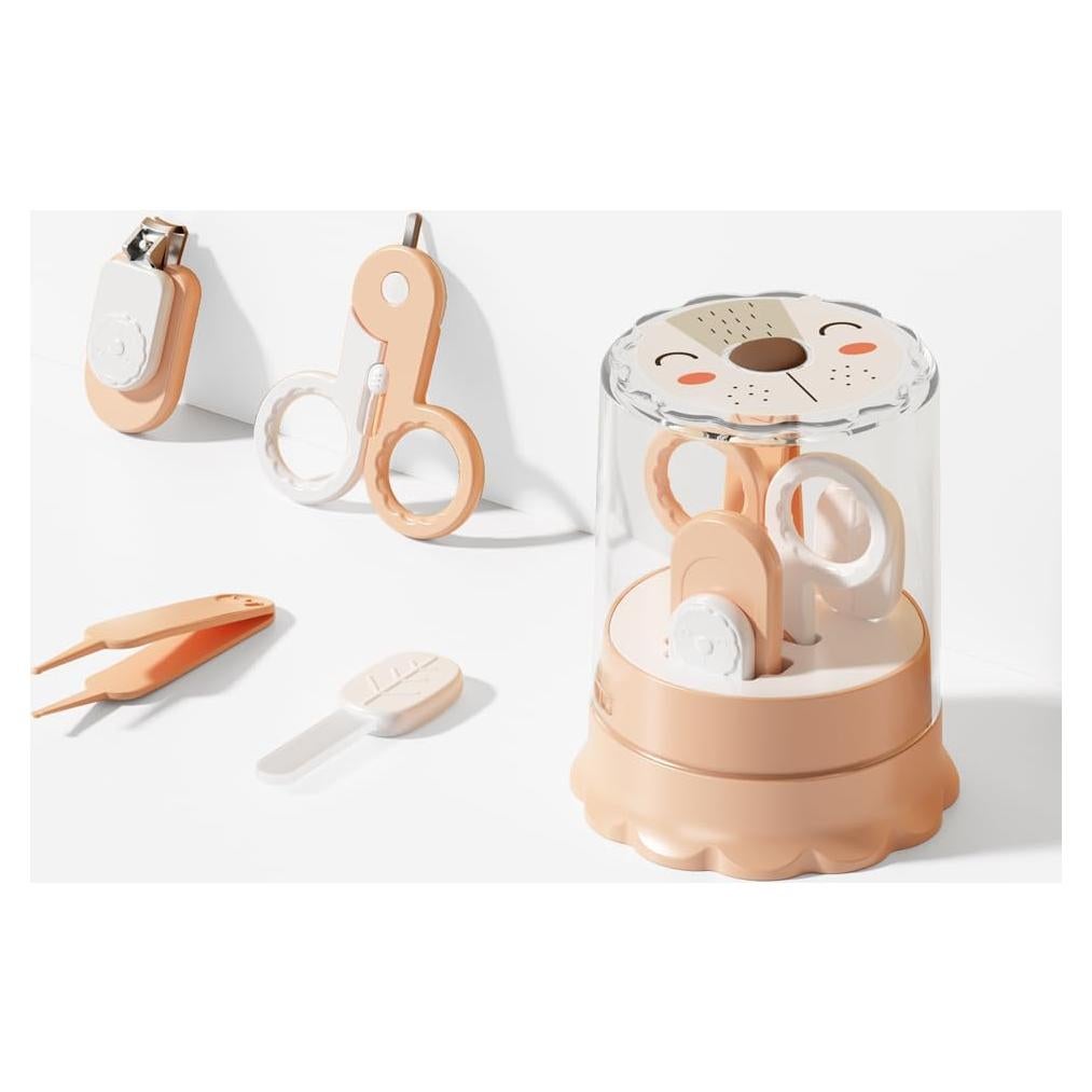 Kit de Cuidado de Uñas para Bebés Kinderia 4 en 1 Rosa