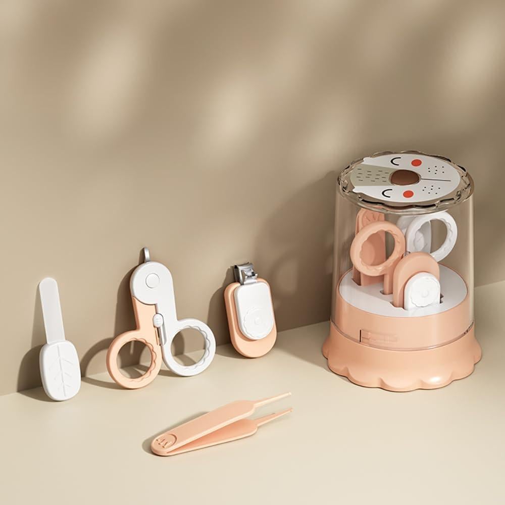 Kit de Cuidado de Uñas para Bebés Kinderia 4 en 1 Rosa