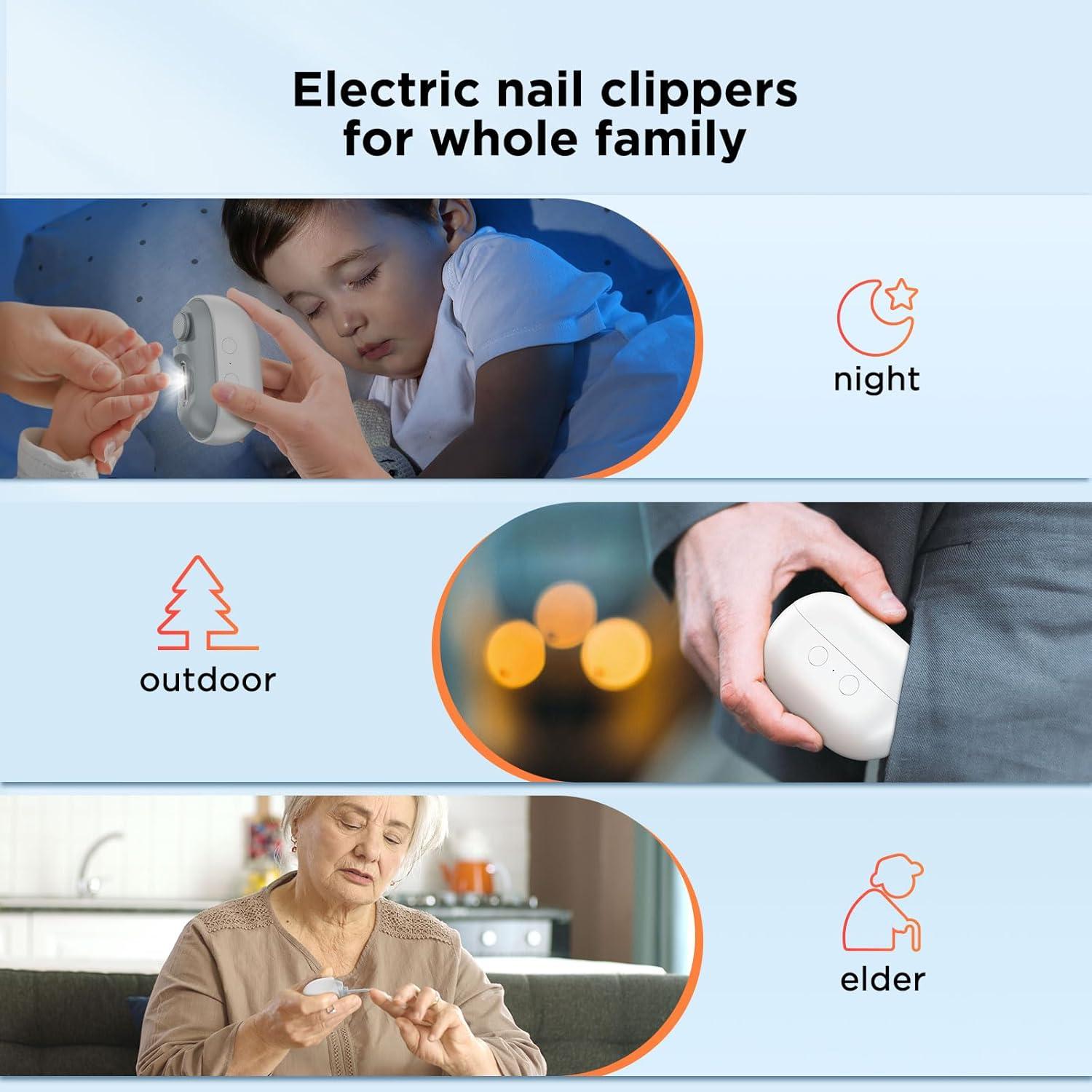 Cortauñas Eléctrico 3 en 1 Shenzhen M7 con Luz LED