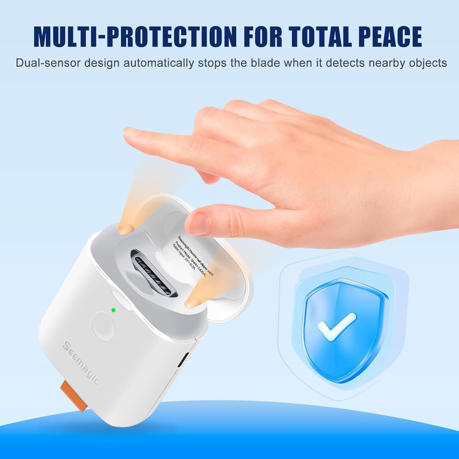 Cortador de Uñas Eléctrico Seemagic XT 901430 con Luz LED