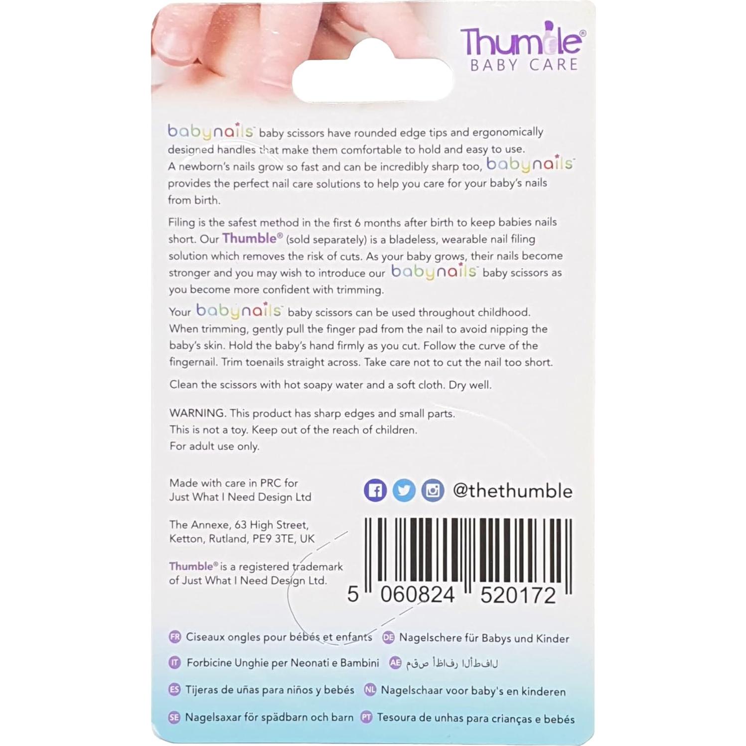 Tijeras para Bebés Thumble Baby Nails con Punta Redondeada