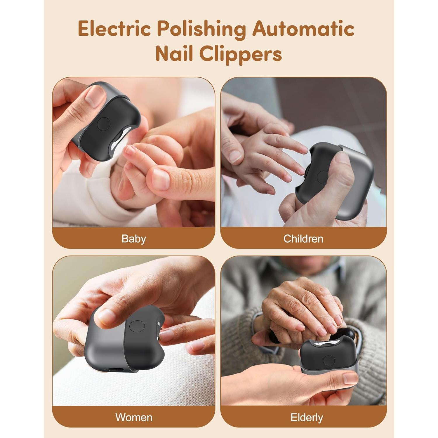 Cortador de Uñas Eléctrico KoziHarmni Recargable USB 2 Velocidades