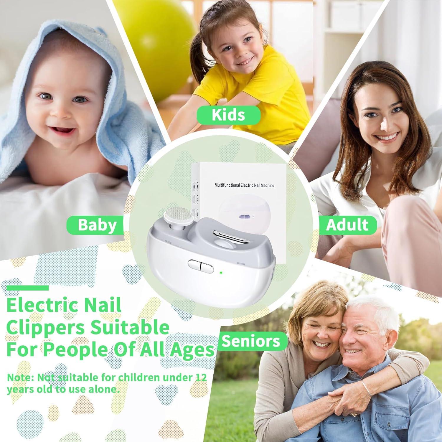 Cortador de Uñas Eléctrico LOQOMI 2 en 1 para Bebés y Adultos