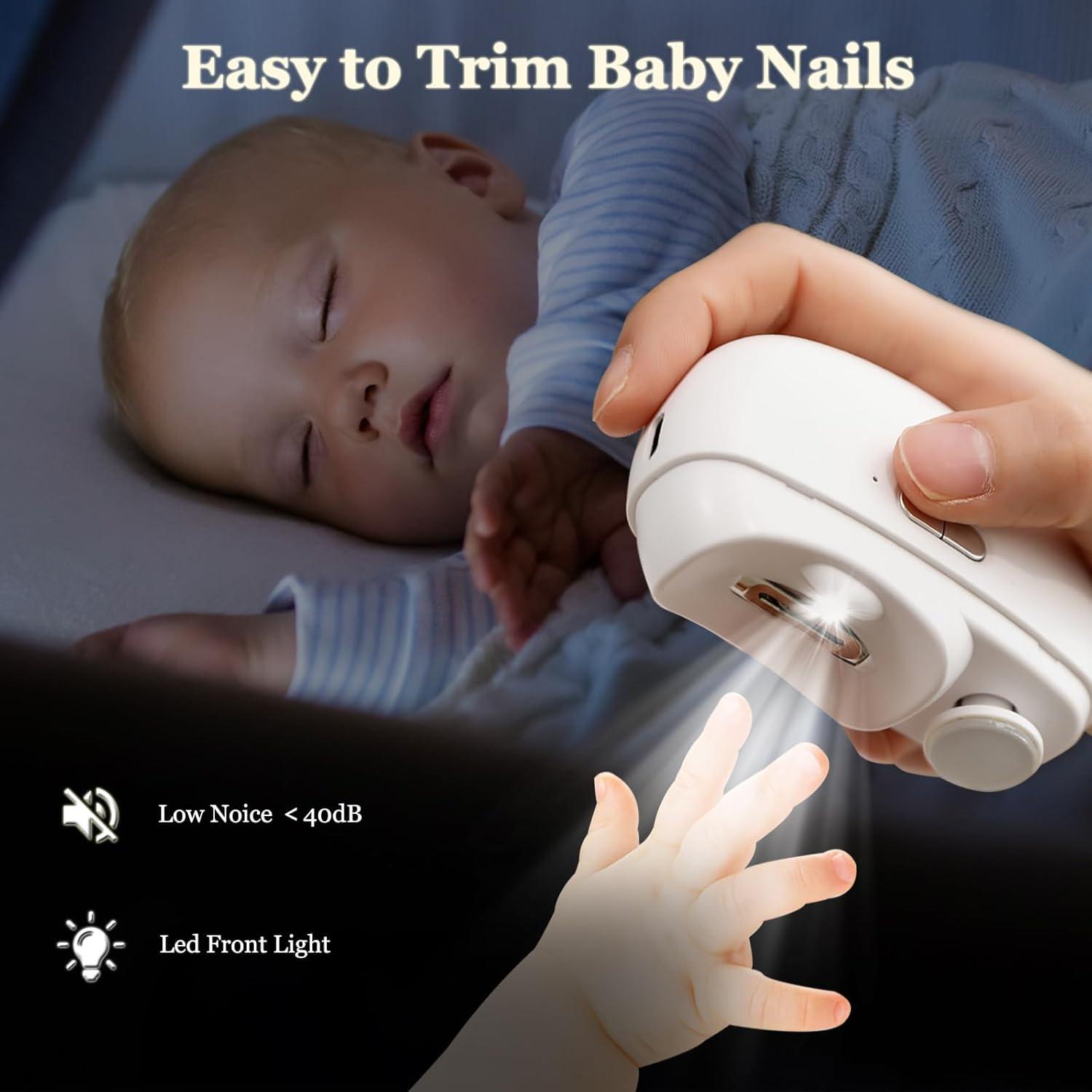 Cortauñas Eléctrico Zuxify CH705-A para Bebés con Luz LED