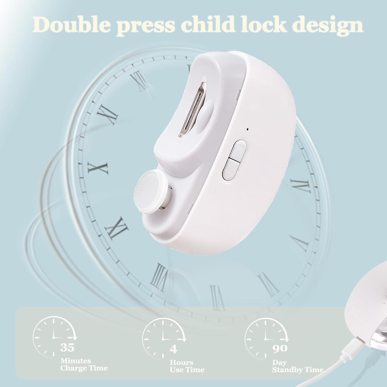 Cortauñas Eléctrico Zuxify CH705-A para Bebés con Luz LED