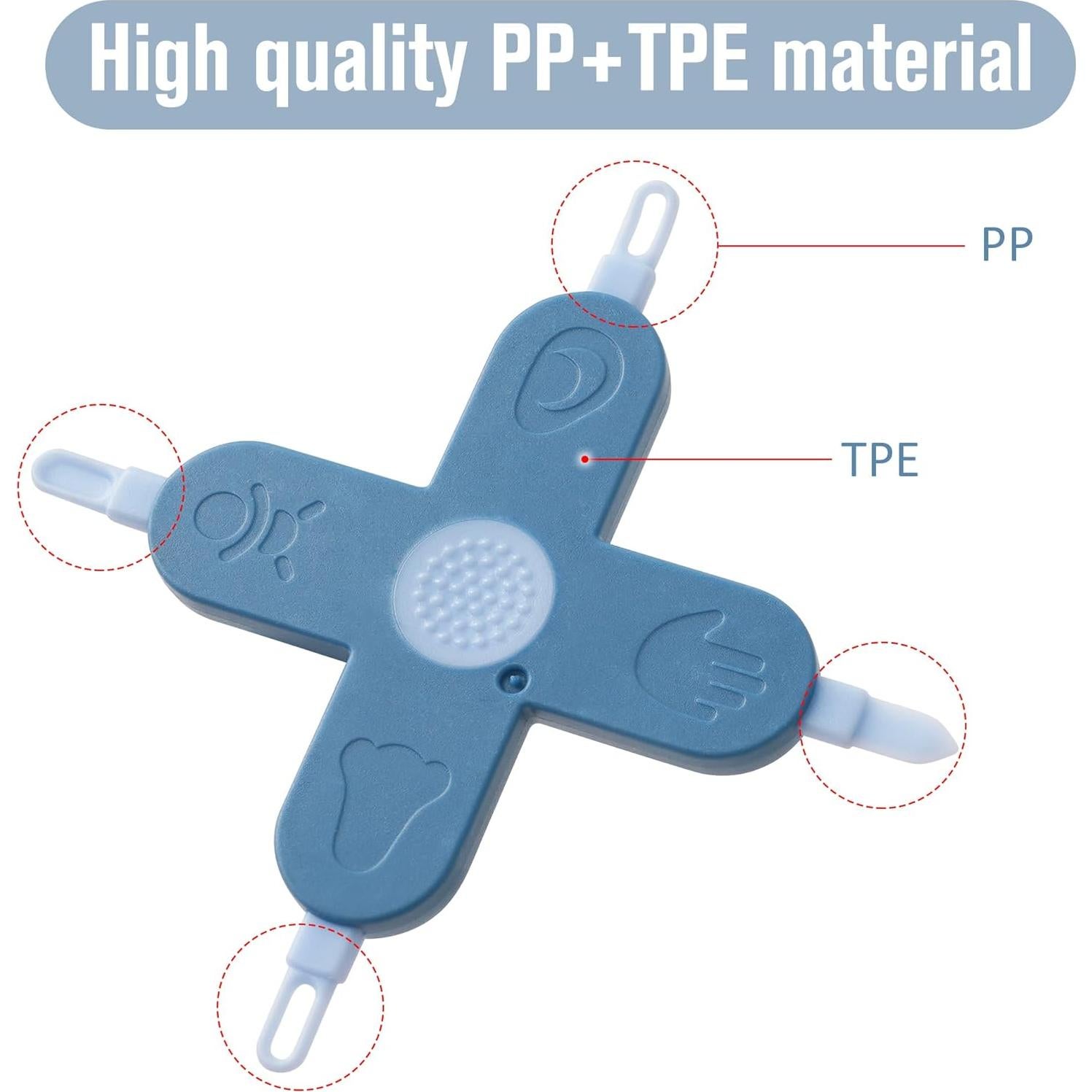 Limpiador 4 en 1 para Bebés Doytn - Nariz, Uñas y Oídos Azul