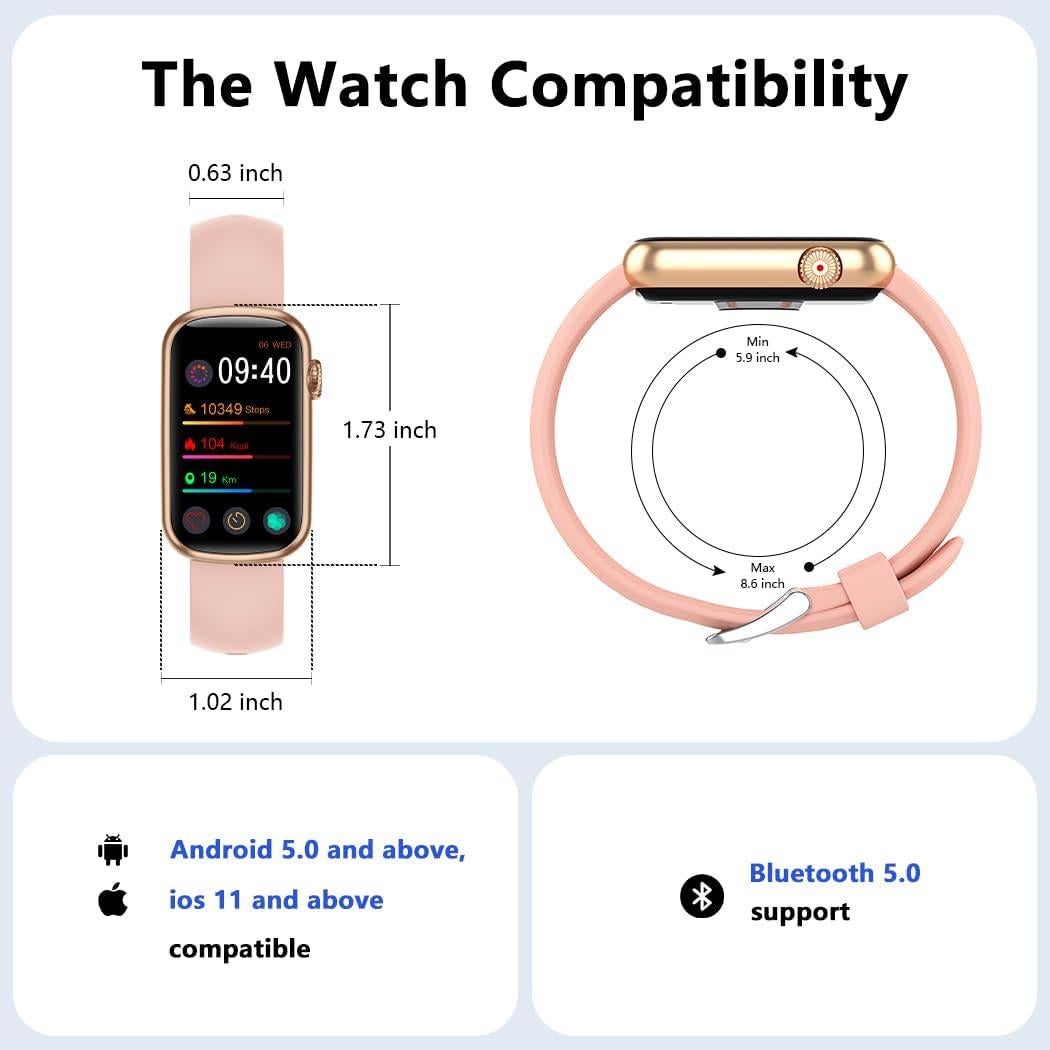 Rastreador de Fitness FITVII HM08 Rosa con Oxígeno y Sueño