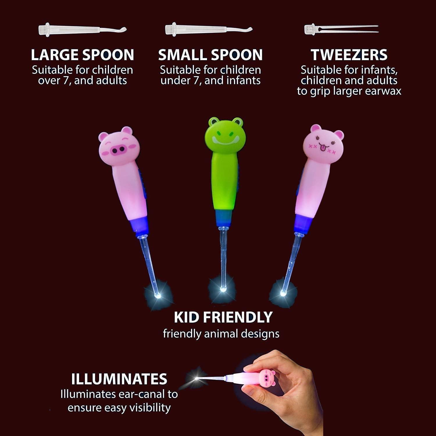 Herramienta de Extracción de Cerumen Clean Ear con Luz LED 3Pzas