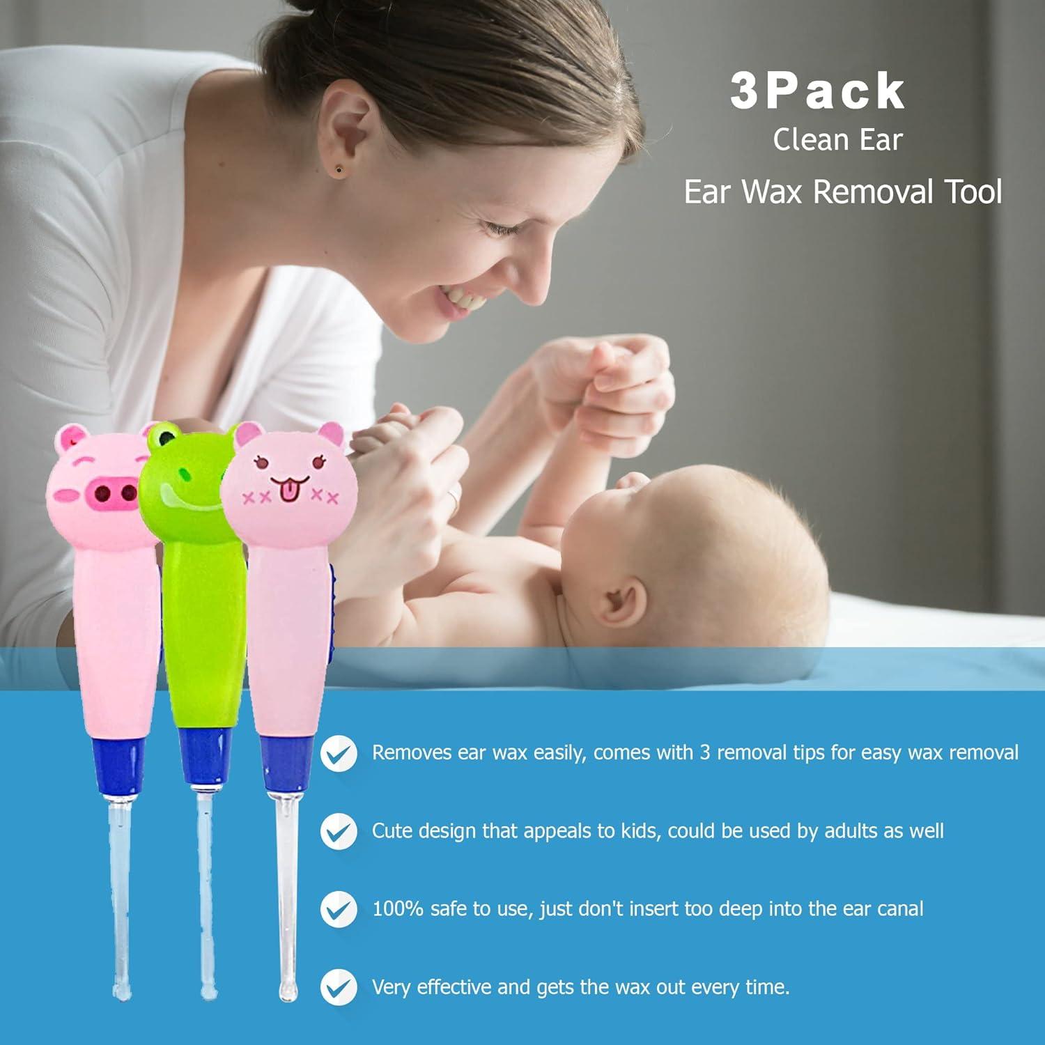 Herramienta de Extracción de Cerumen Clean Ear con Luz LED 3Pzas