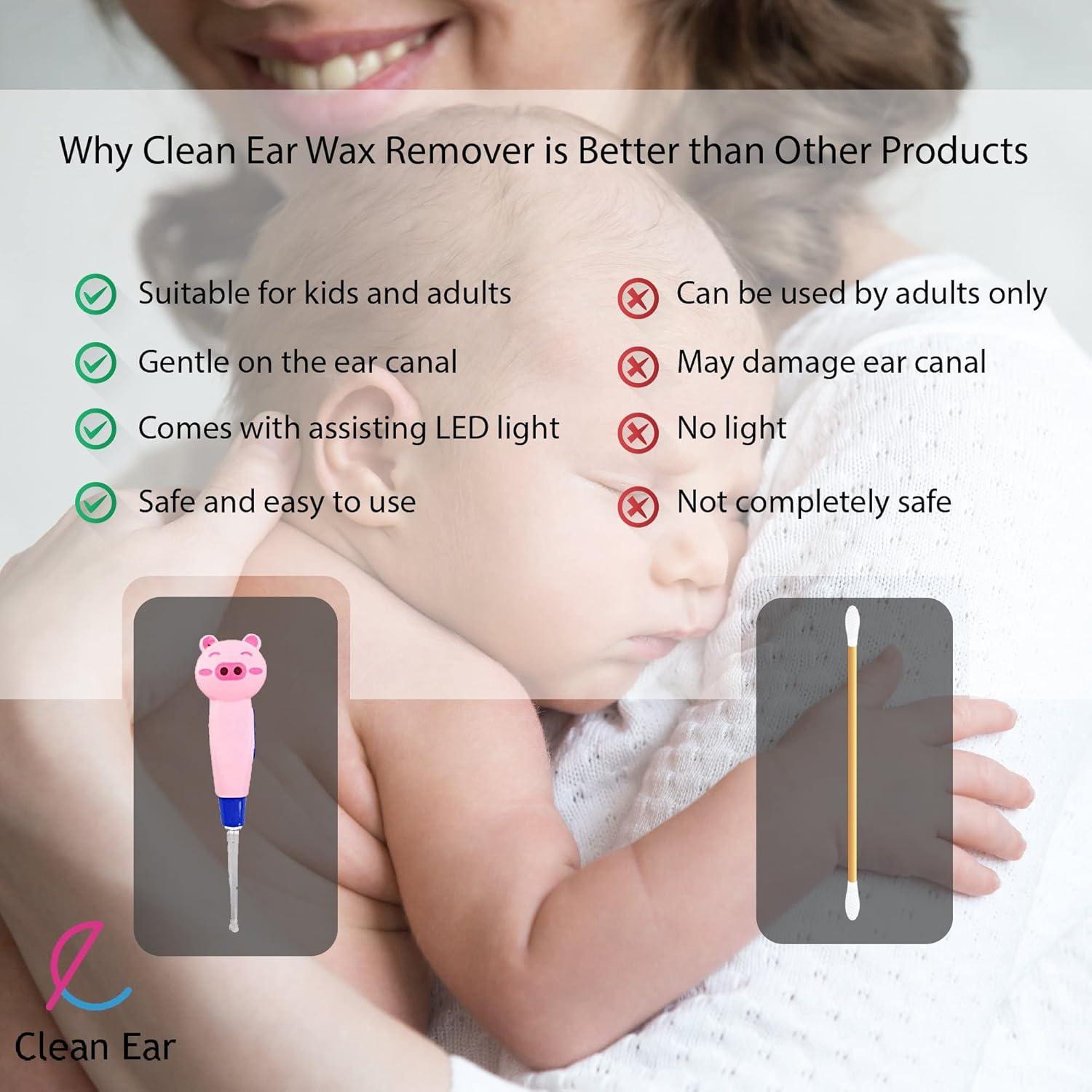 Herramienta de Extracción de Cerumen Clean Ear con Luz LED 3Pzas