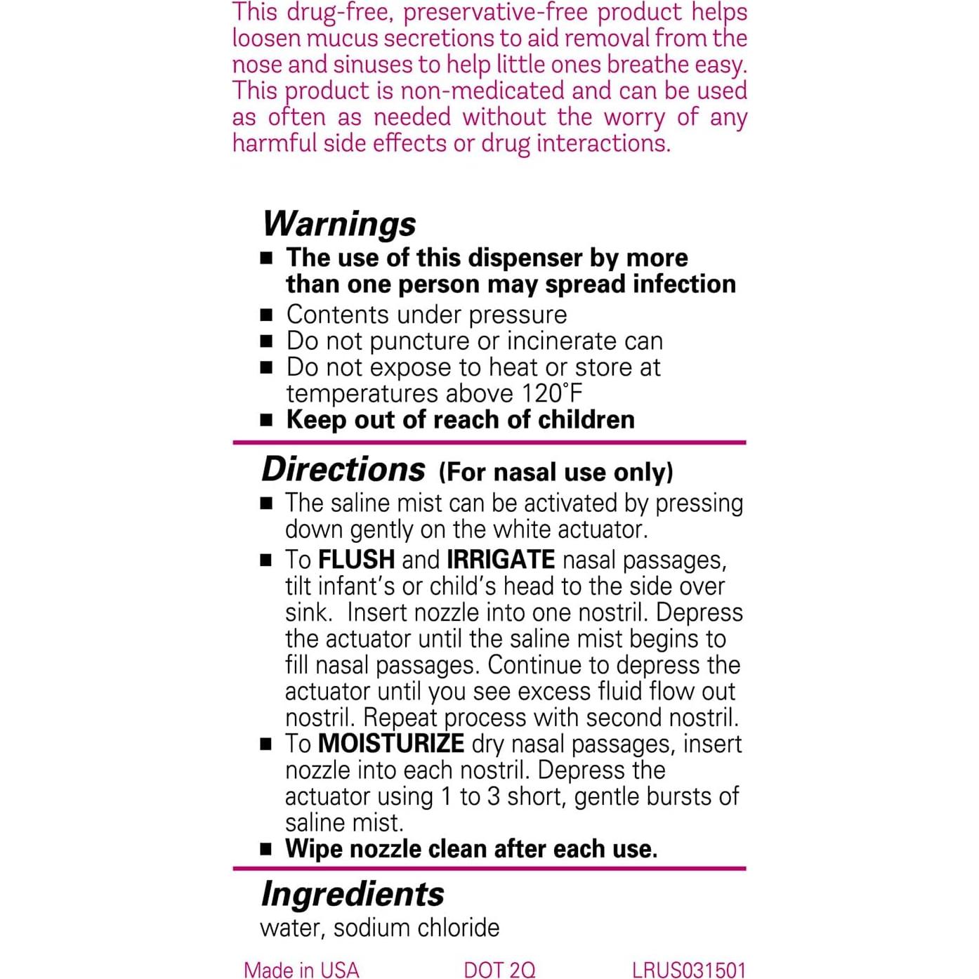 Rocío Nasal Salino Estéril Little Remedies 85 ml Bebés