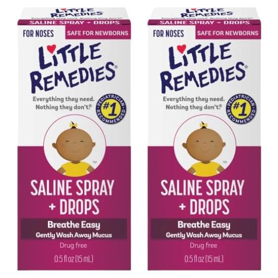 Spray y Gotas Salinas Pequeños Remedios 15 ml - Alivio Nasal Bebés