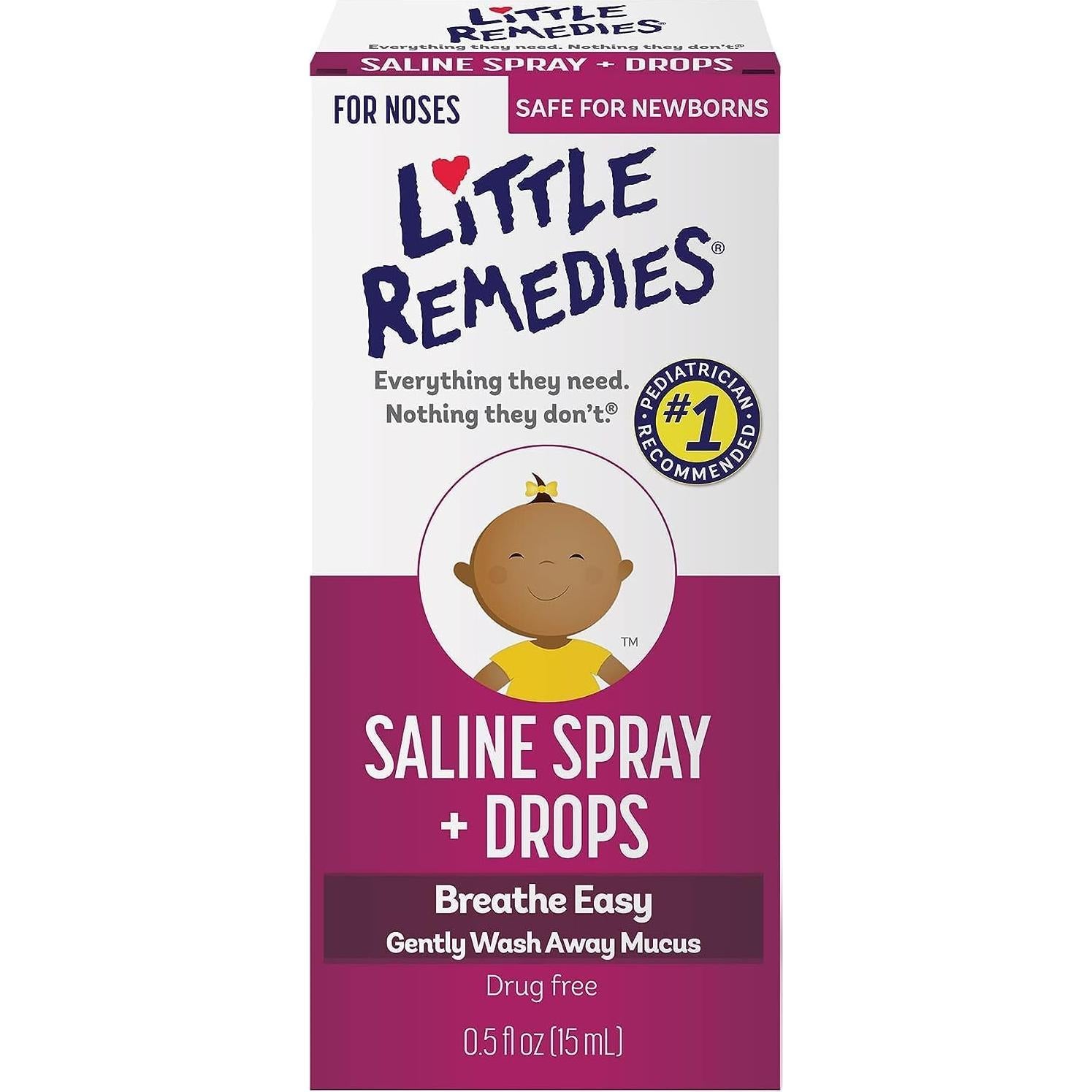 Spray y Gotas Salinas Pequeños Remedios 15 ml - Alivio Nasal Bebés