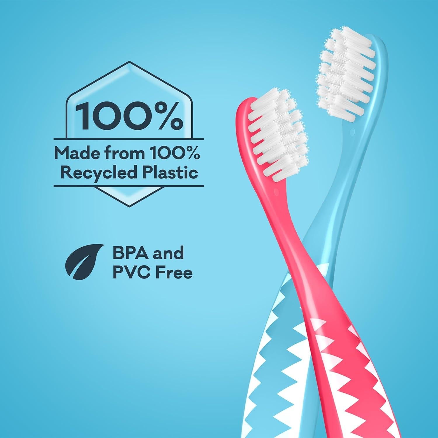 Cepillo de Dientes Grin Kids Rosa 100% Reciclado Extra Suave 4 Unidades