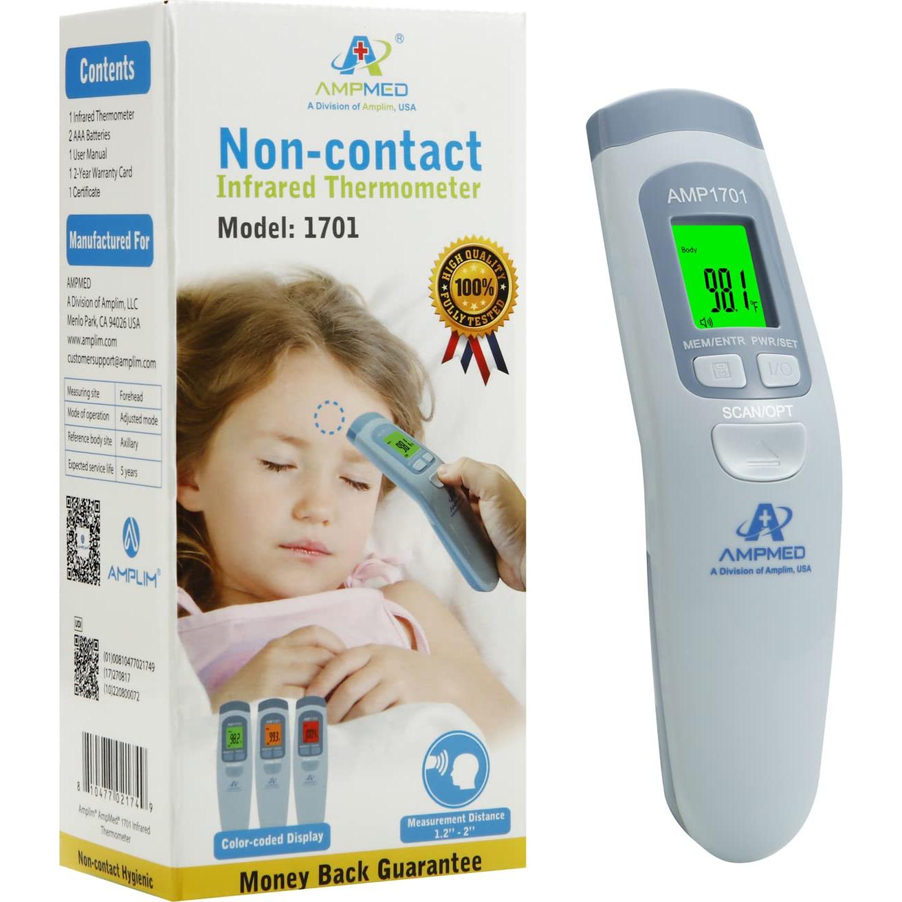 Termómetro Digital Infrarrojo Amplim 1701 Sin Contacto para Bebés y Adultos