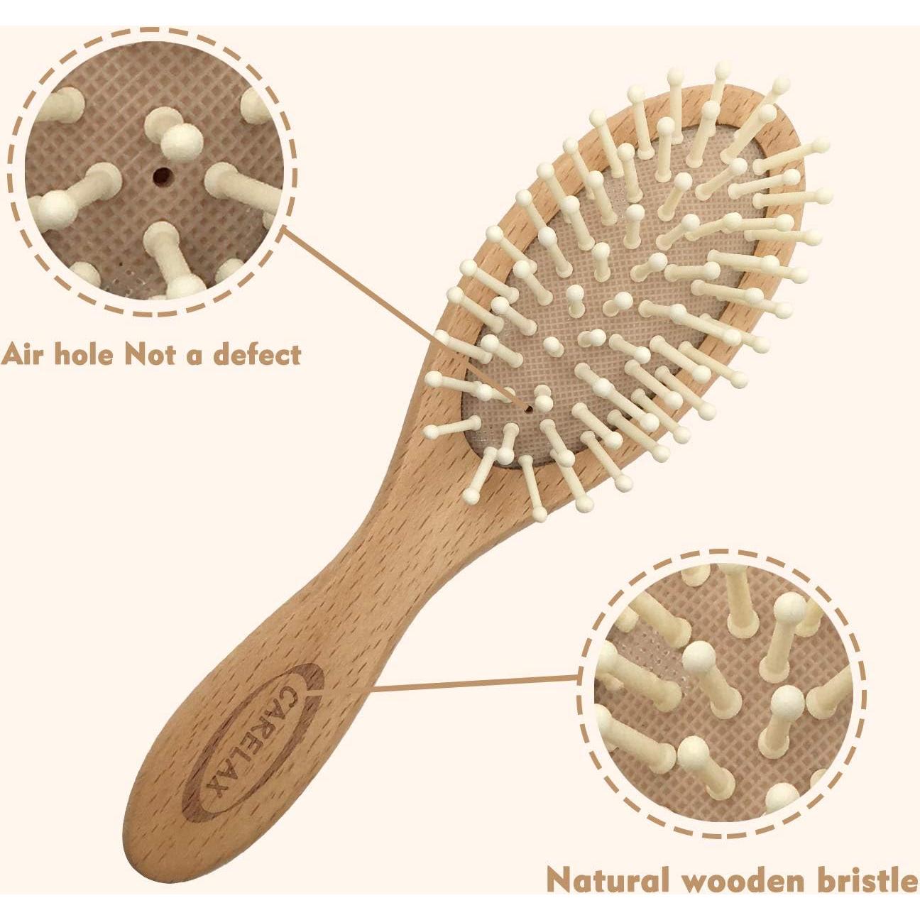 Juego de Cepillo y Peine para Bebés CARELAX - Madera y Cerda Natural