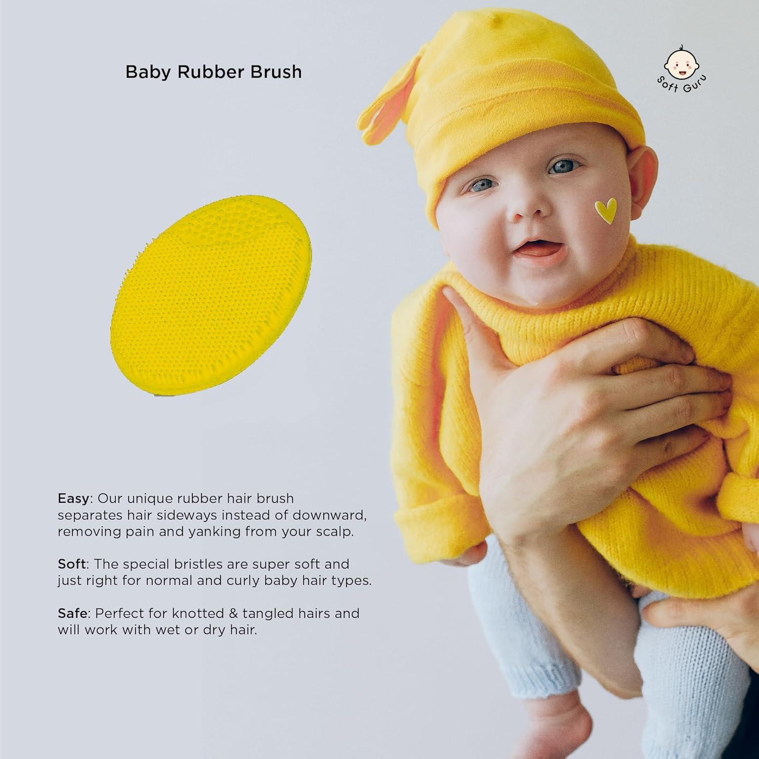 Juego de Cepillo y Peine para Bebés Soft Guru - Madera Natural