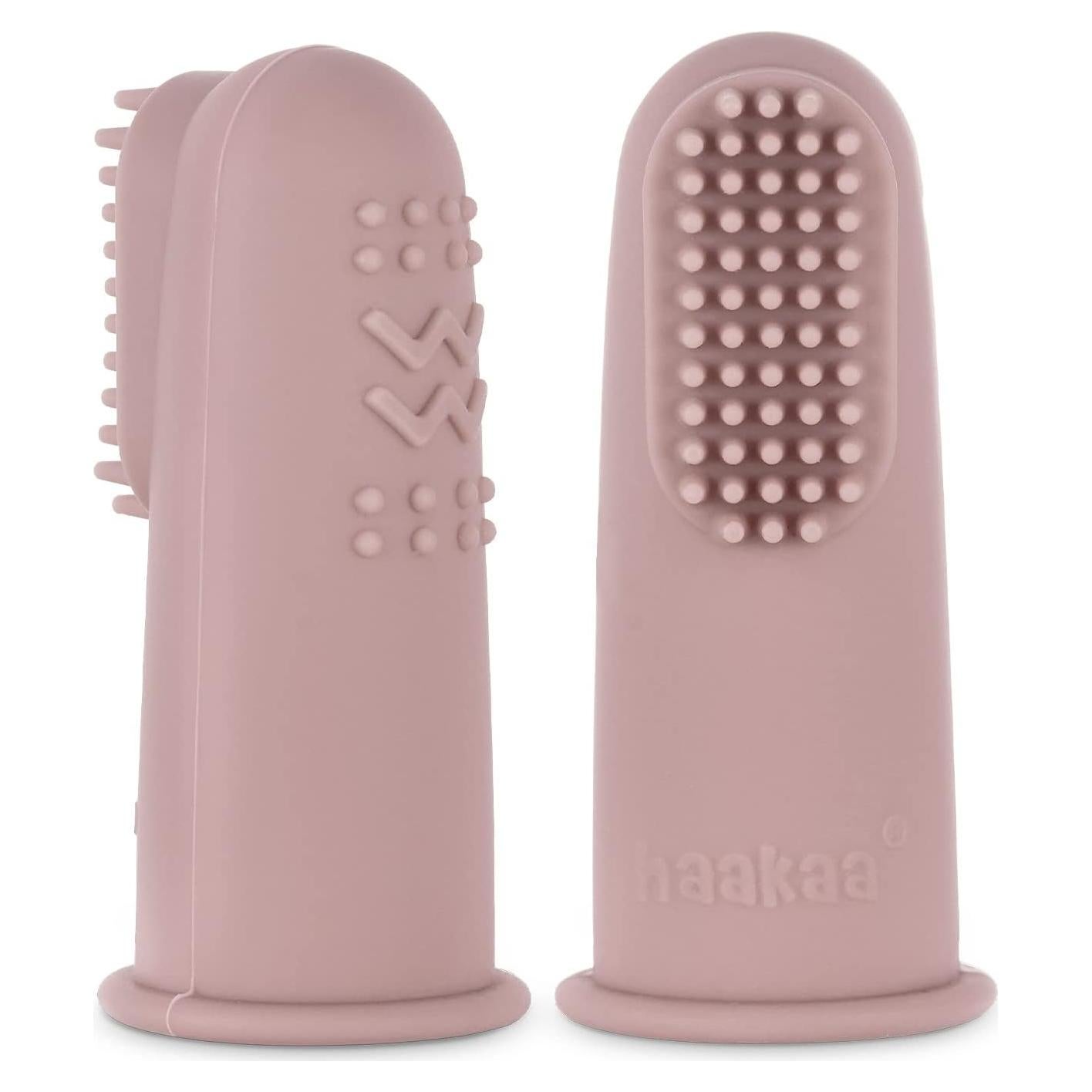Cepillo de Dedo de Silicona Haakaa Rubor - 2 Paquetes para Bebés