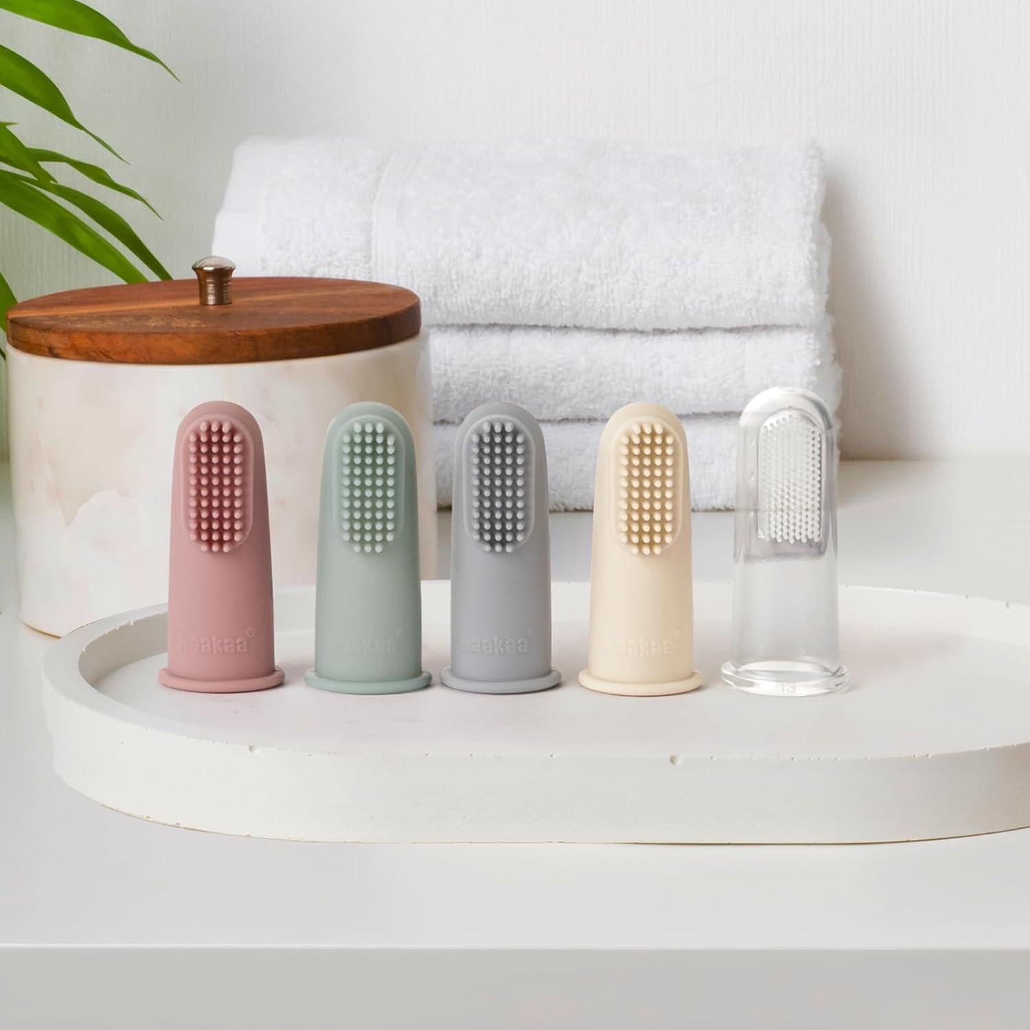 Cepillo de Dedo de Silicona Haakaa Rubor - 2 Paquetes para Bebés