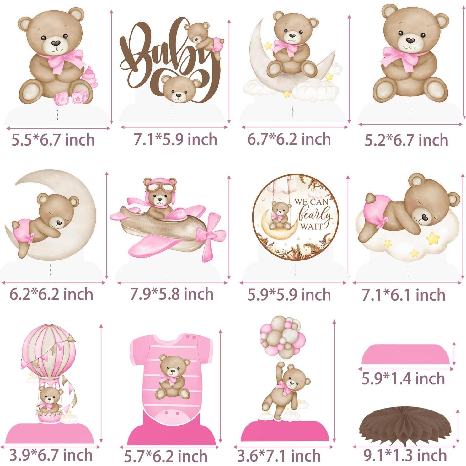 Centros de mesa de panal de oso rosa 11PCS CANDY CHEF