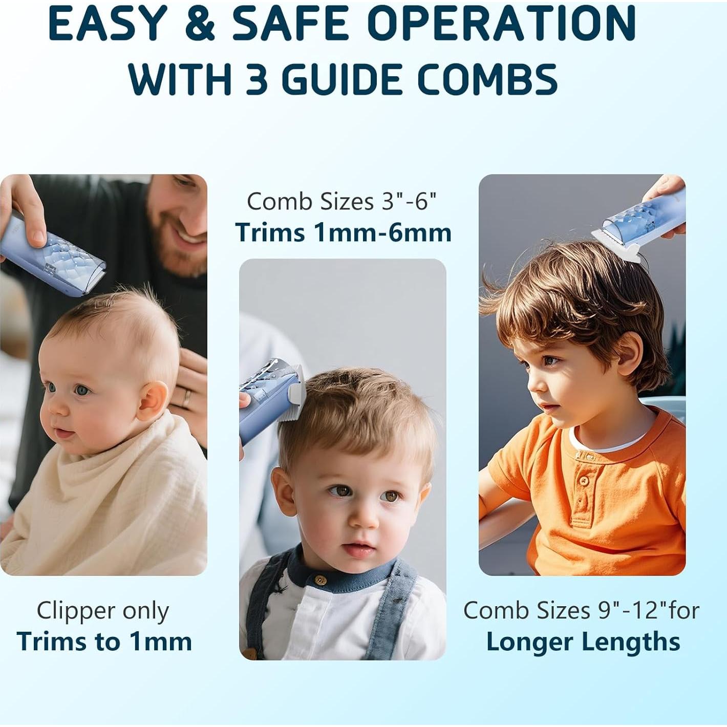 Cortapelos Silencioso DAILYLIFE para Bebés Azul - Kit Completo