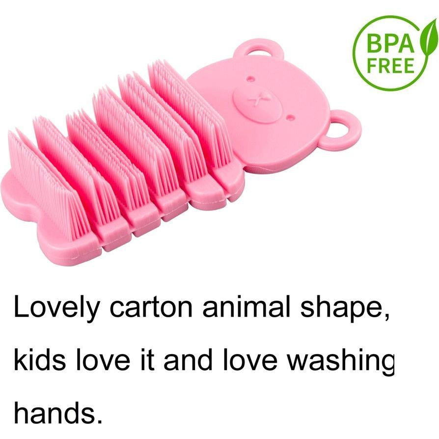 Cepillo Limpiador de Uñas para Niños Rosa - PE Libre de BPA