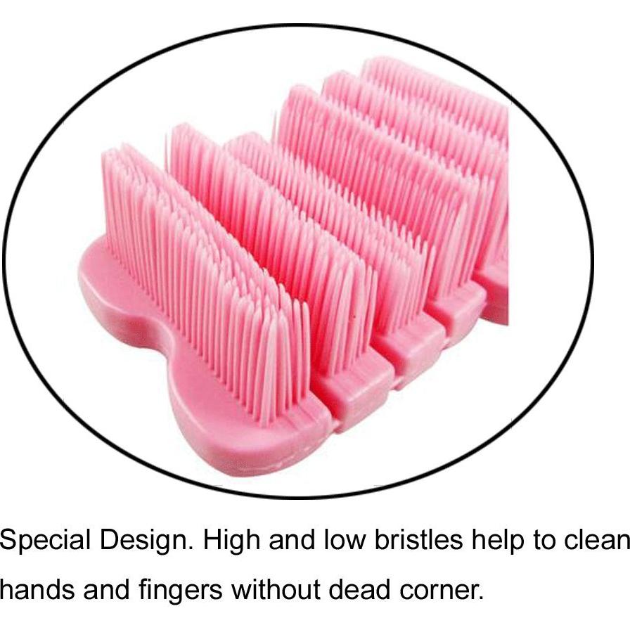 Cepillo Limpiador de Uñas para Niños Rosa - PE Libre de BPA