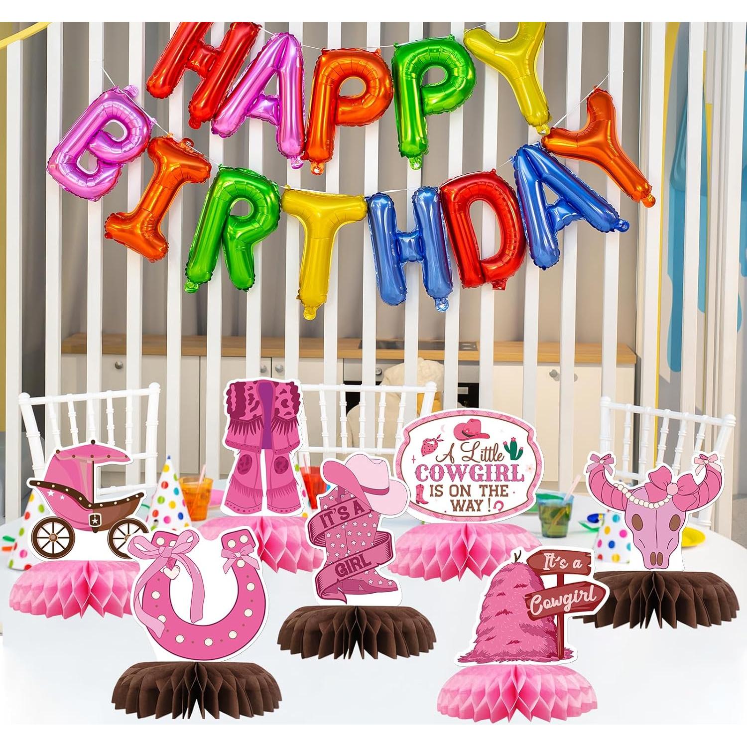 Centros de Mesa Honeycomb Vaquera Talorine 9 Piezas Rosa