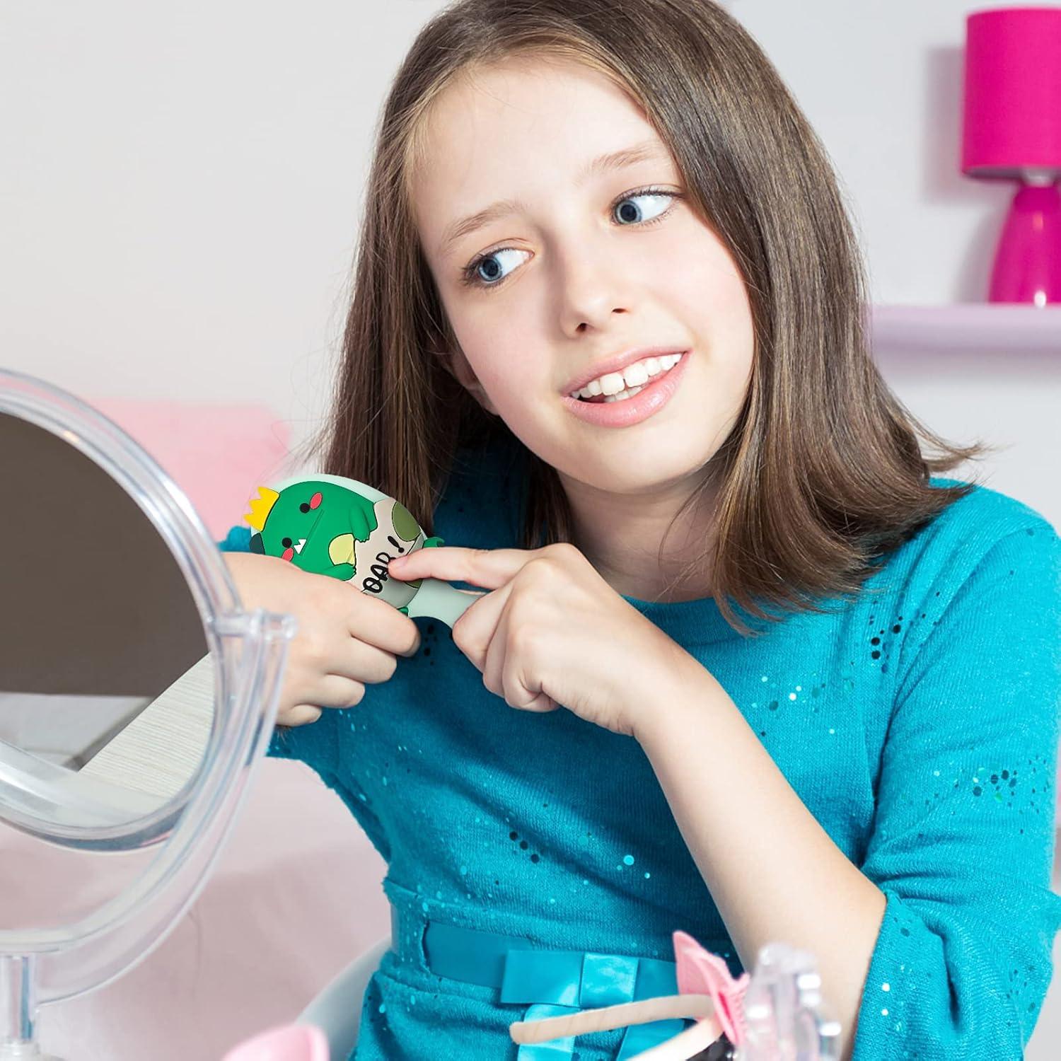 Cepillo Desenredante para Niños Dinatis Verde Mini 14cm