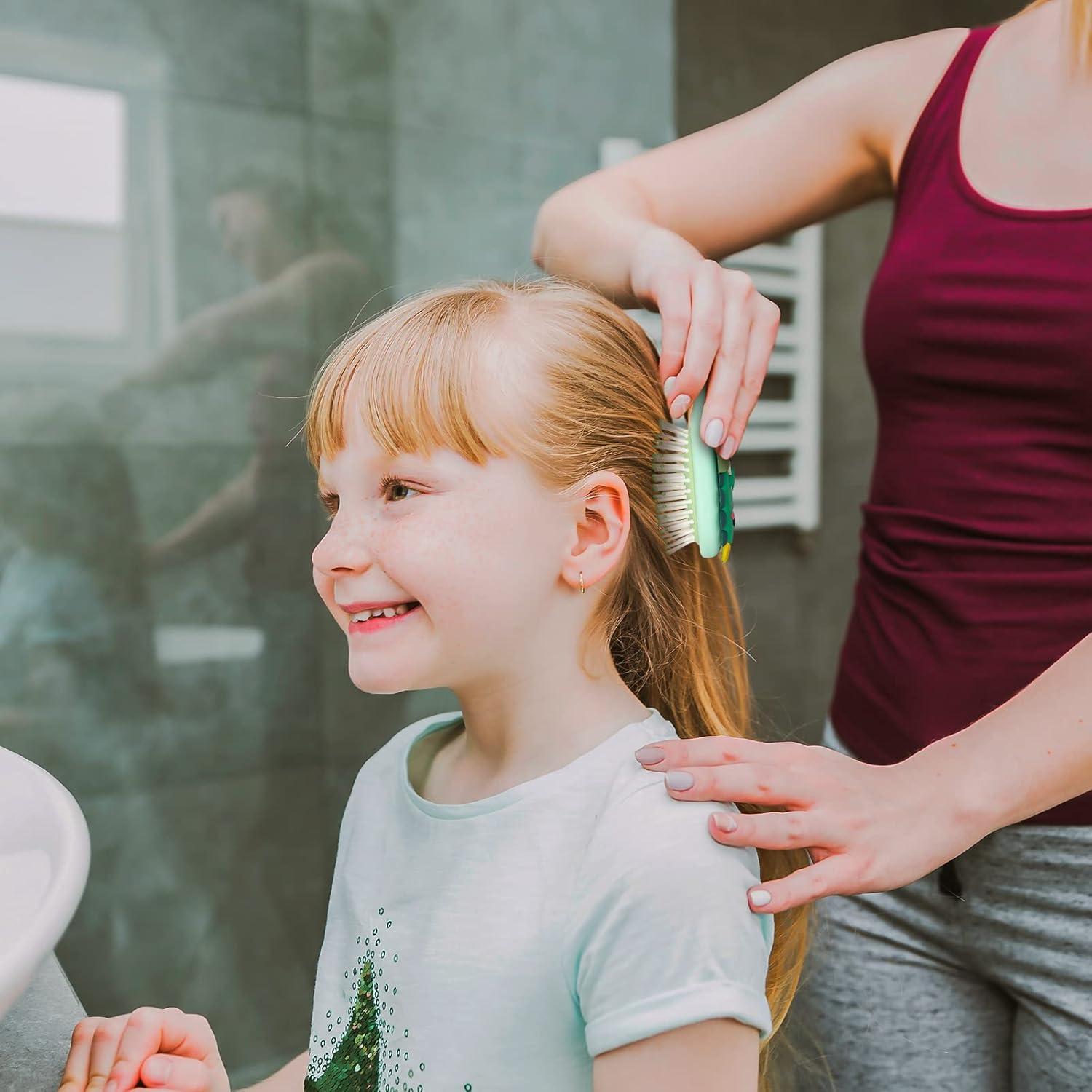 Cepillo Desenredante para Niños Dinatis Verde Mini 14cm