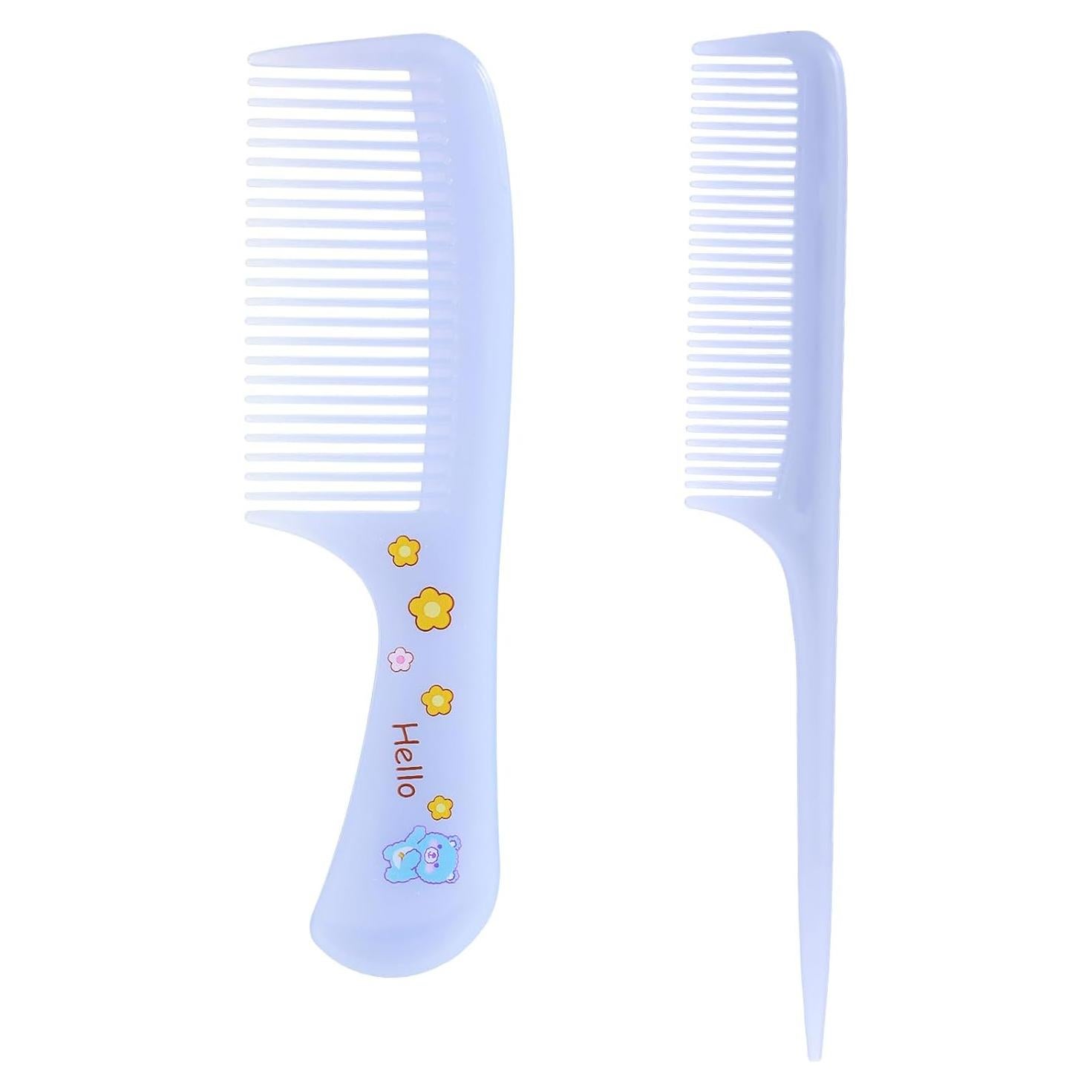 2 Pcs Small Cute Hair Comb Baby Comb Toddler Mini Set Fine Tooth Rat Tail Portable Anti-Static Plastic Hairdressing Gift Detangling Hairdressing Styling(Purple)