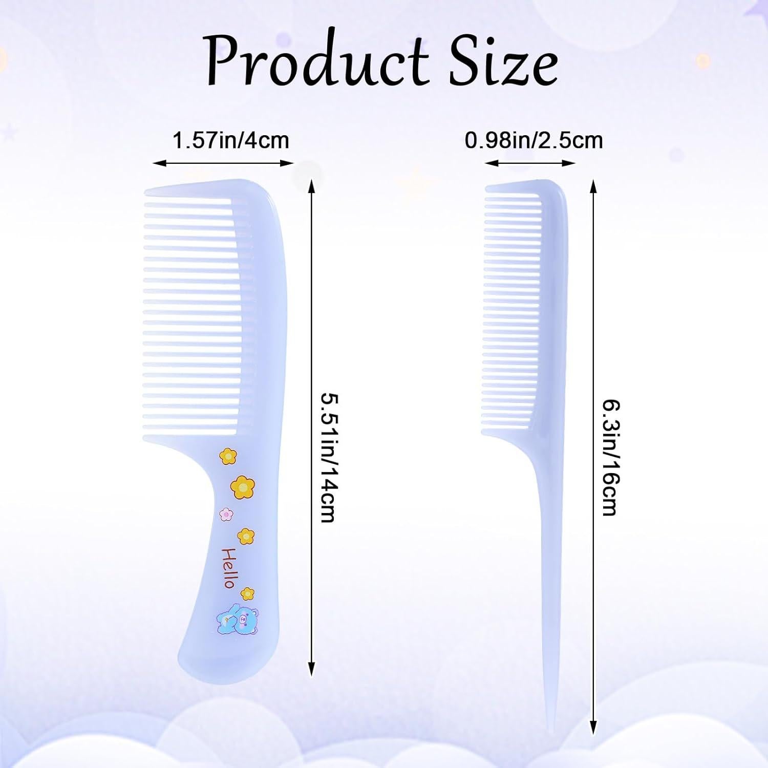 2 Pcs Small Cute Hair Comb Baby Comb Toddler Mini Set Fine Tooth Rat Tail Portable Anti-Static Plastic Hairdressing Gift Detangling Hairdressing Styling(Purple)