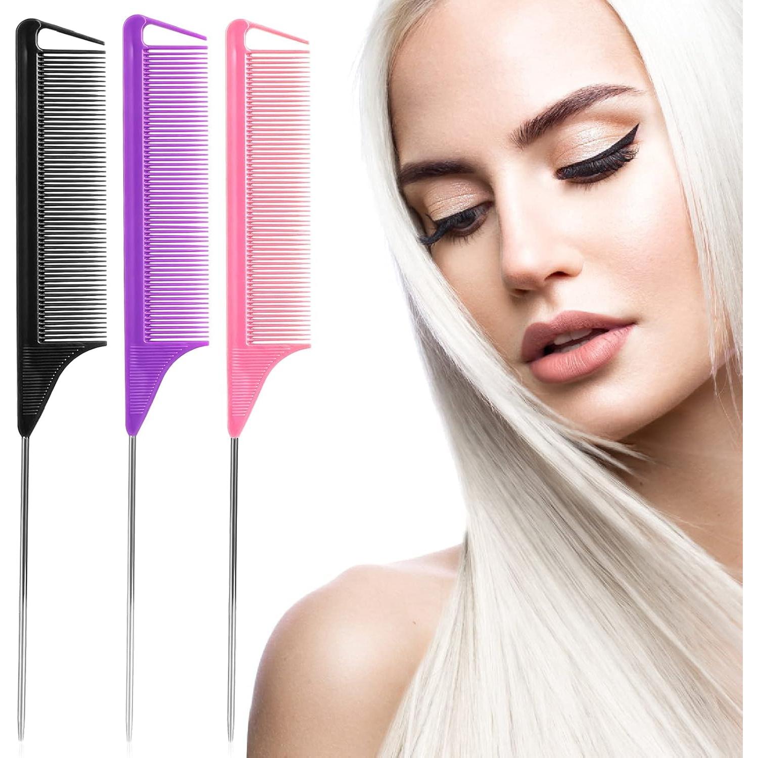 Juego de 3 Peines de Cola de Rata Kunihiko - Acero Inoxidable