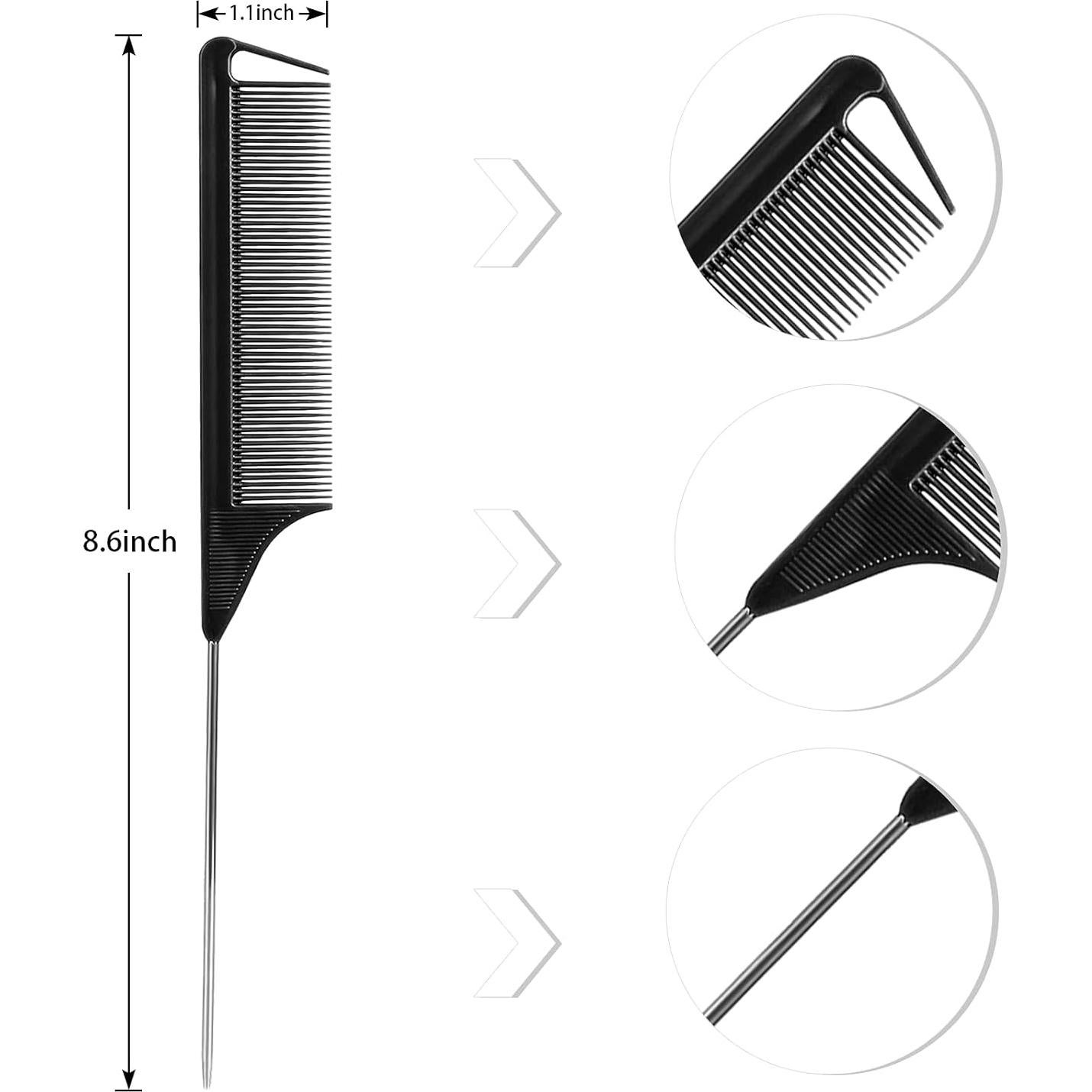 Juego de 3 Peines de Cola de Rata Kunihiko - Acero Inoxidable