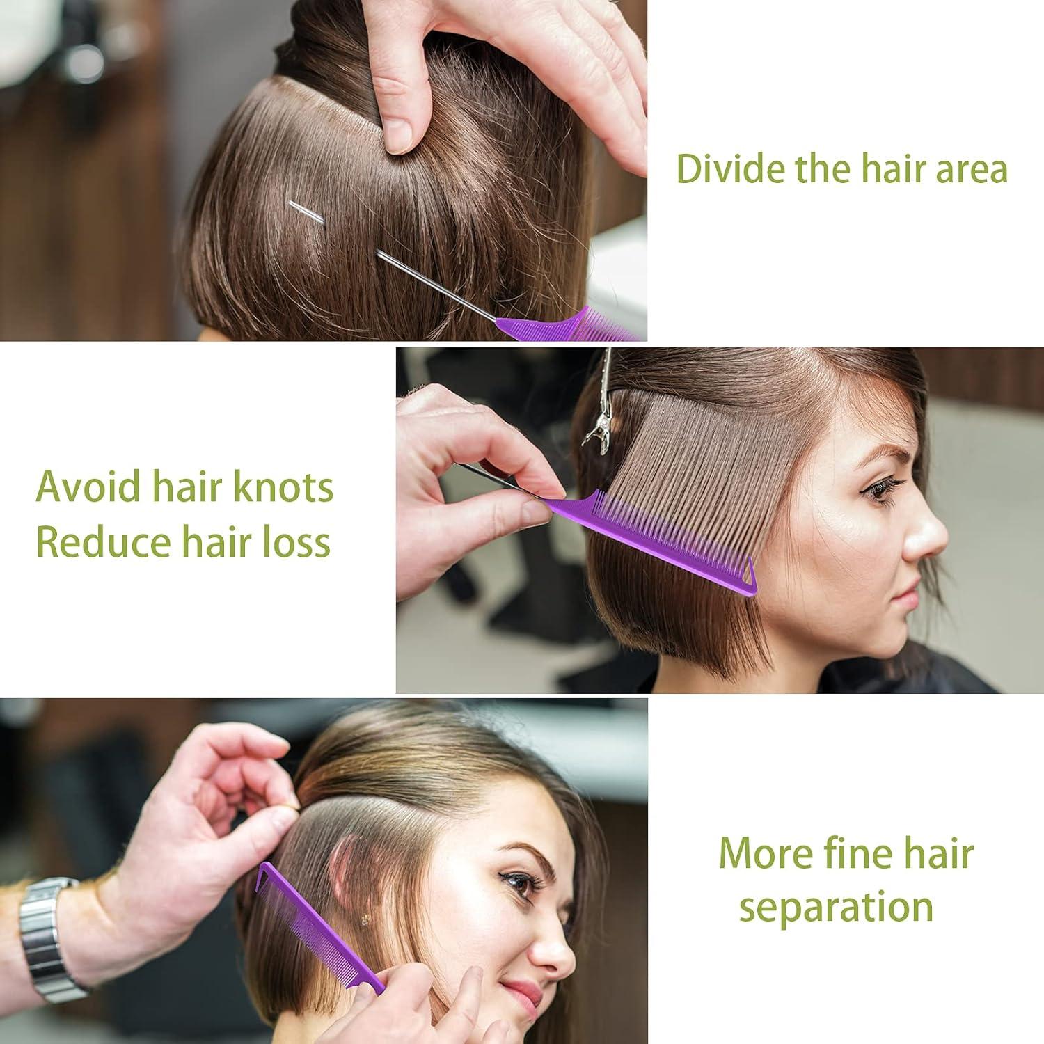 Juego de 3 Peines de Cola de Rata Kunihiko - Acero Inoxidable