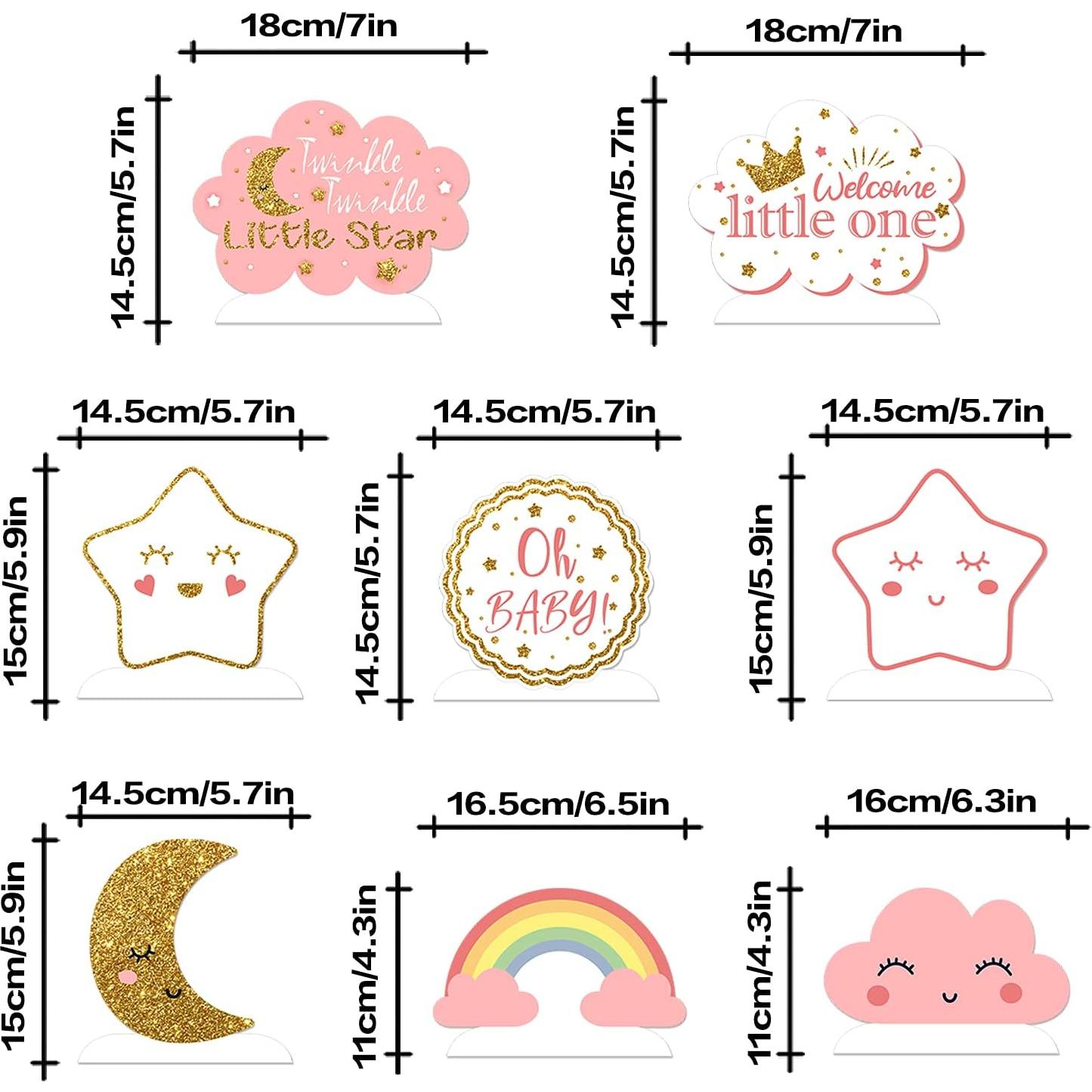 Centros de Mesa de Panal LINGTEER para Baby Shower - 8 Piezas