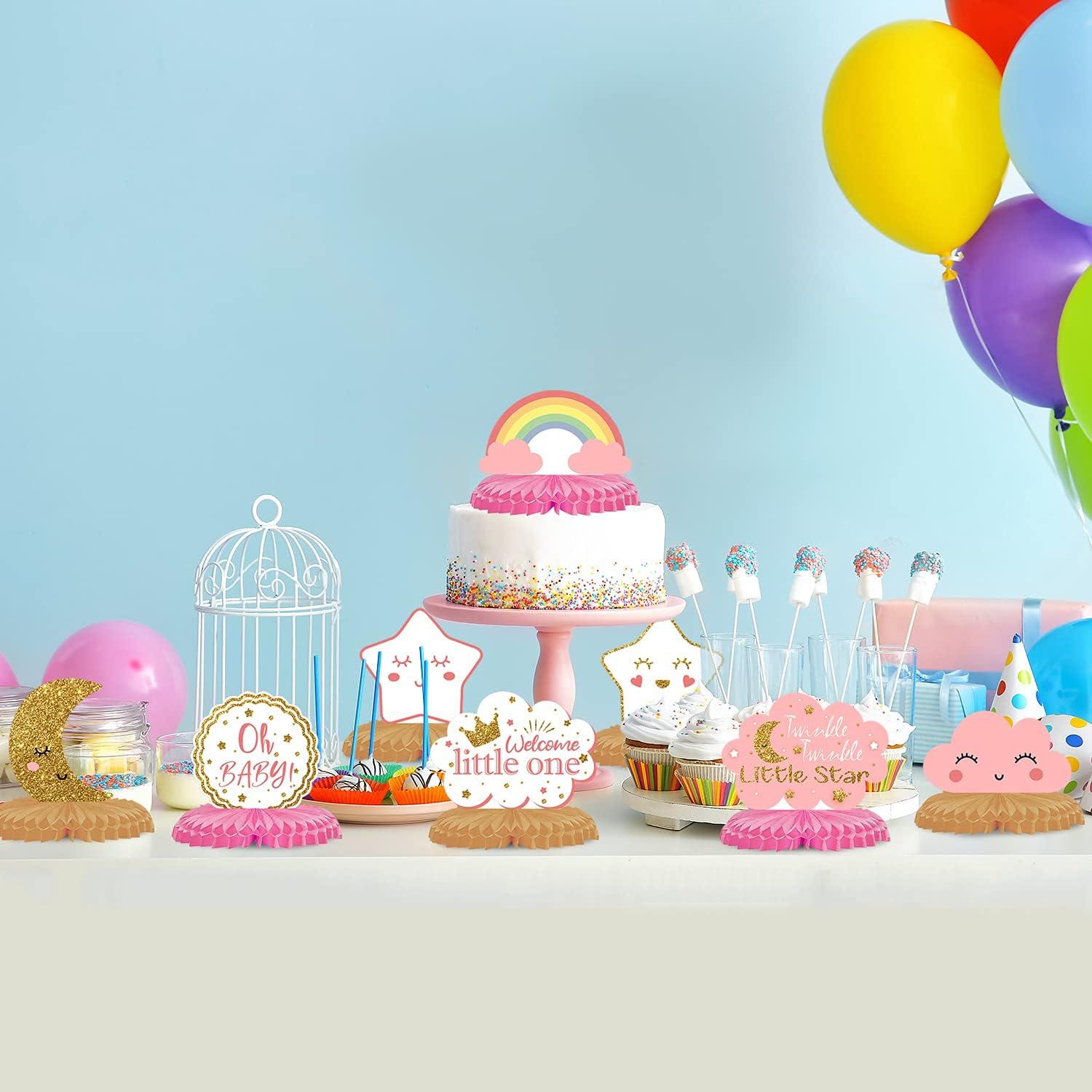 Centros de Mesa de Panal LINGTEER para Baby Shower - 8 Piezas