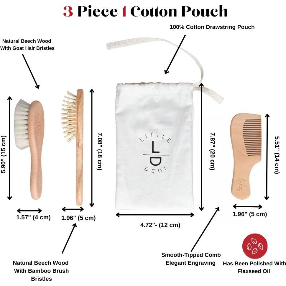 Juego de Cepillos y Peines para Bebés Evteks - Cuidado Suave