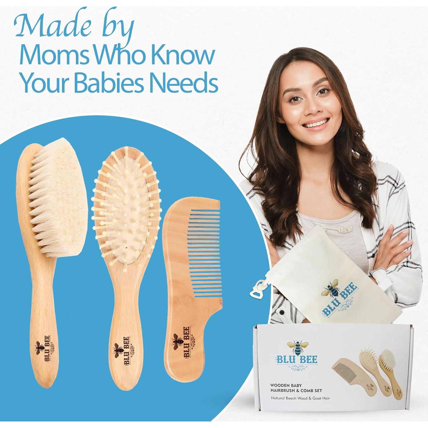 Conjunto Cepillo y Peine Madera The Hat Pros 3 en 1 Bebés