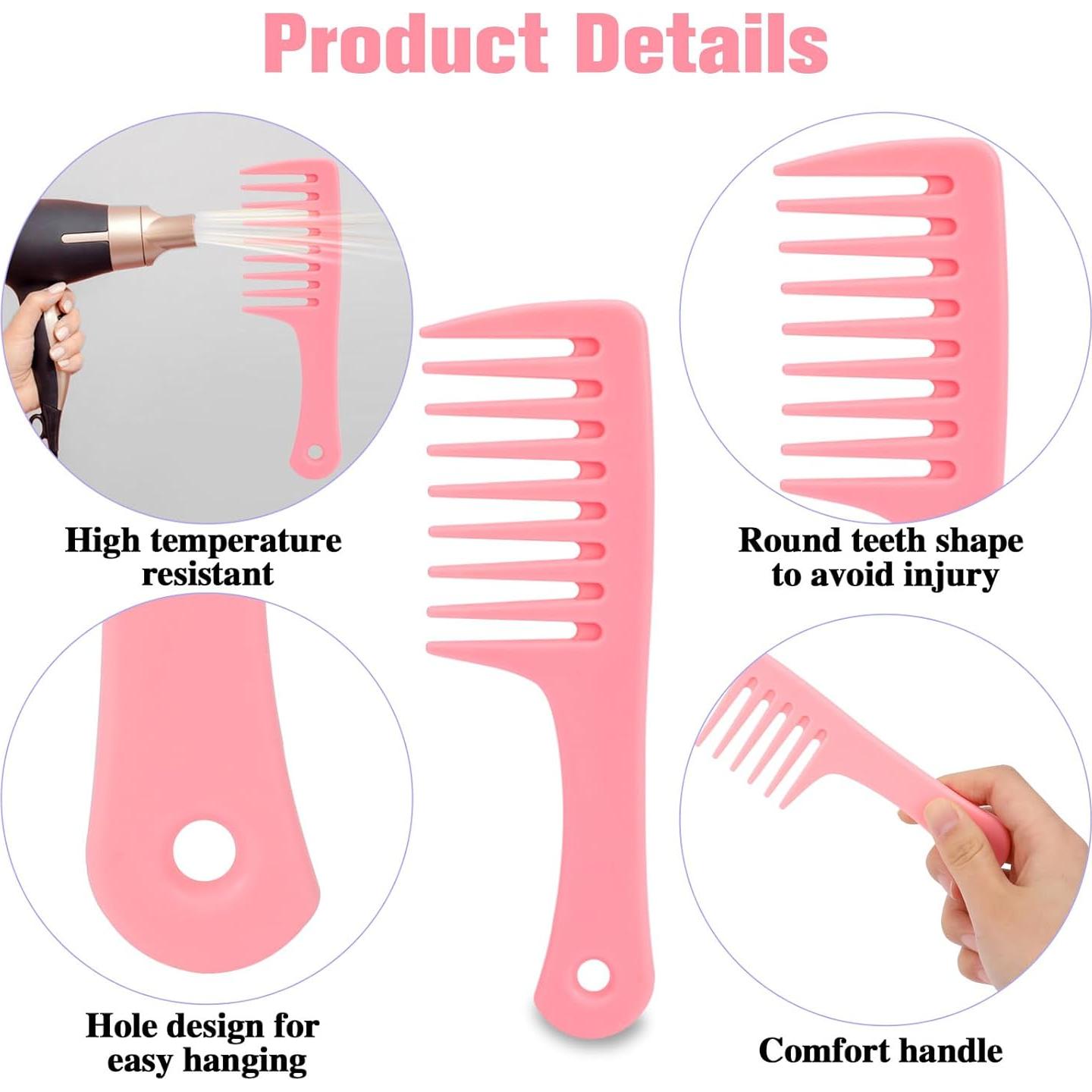 Mini Peines de Dientes Anchos MOZEAT LENS - 2 Pcs Rosa