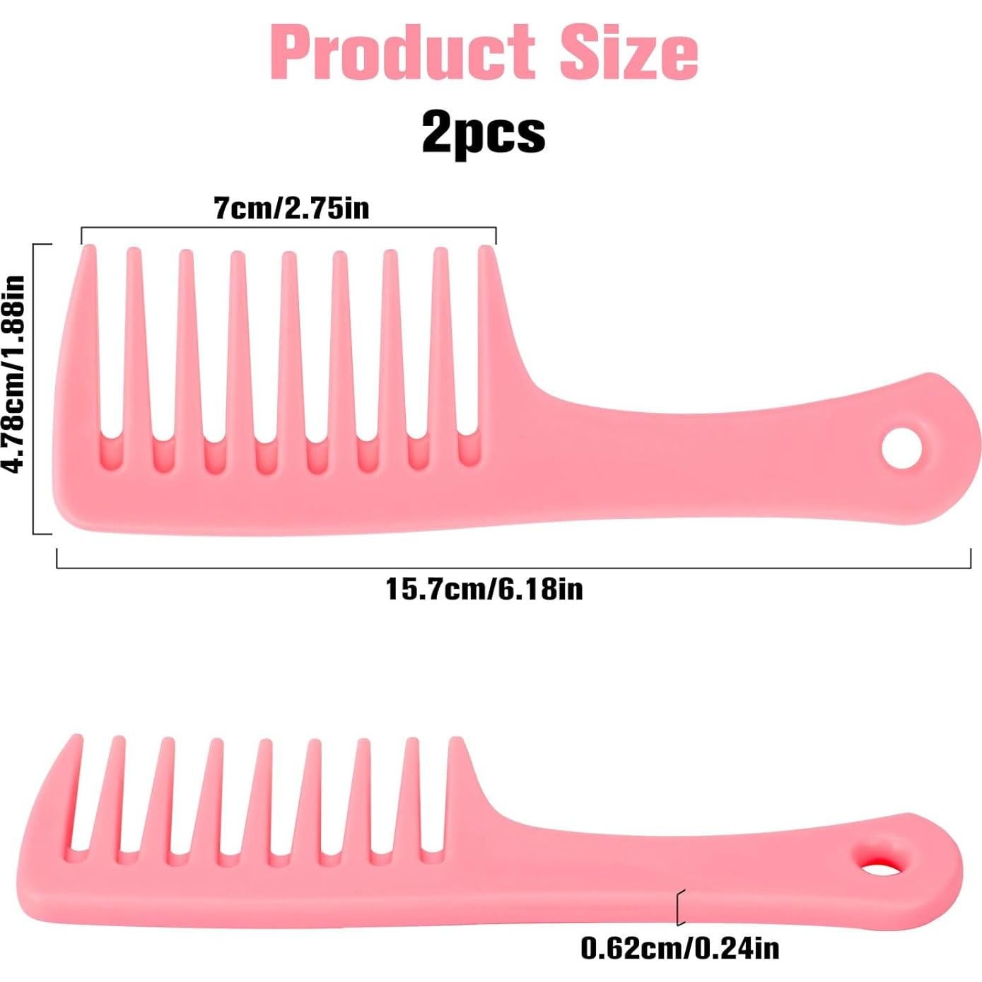 Mini Peines de Dientes Anchos MOZEAT LENS - 2 Pcs Rosa