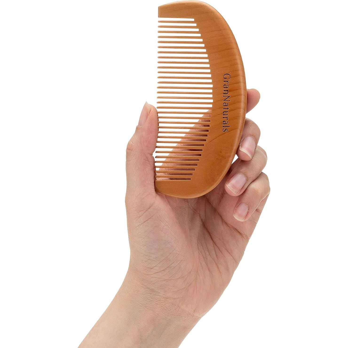 Peine de Madera GranNaturals para Desenredar Cabello Húmedo o Seco