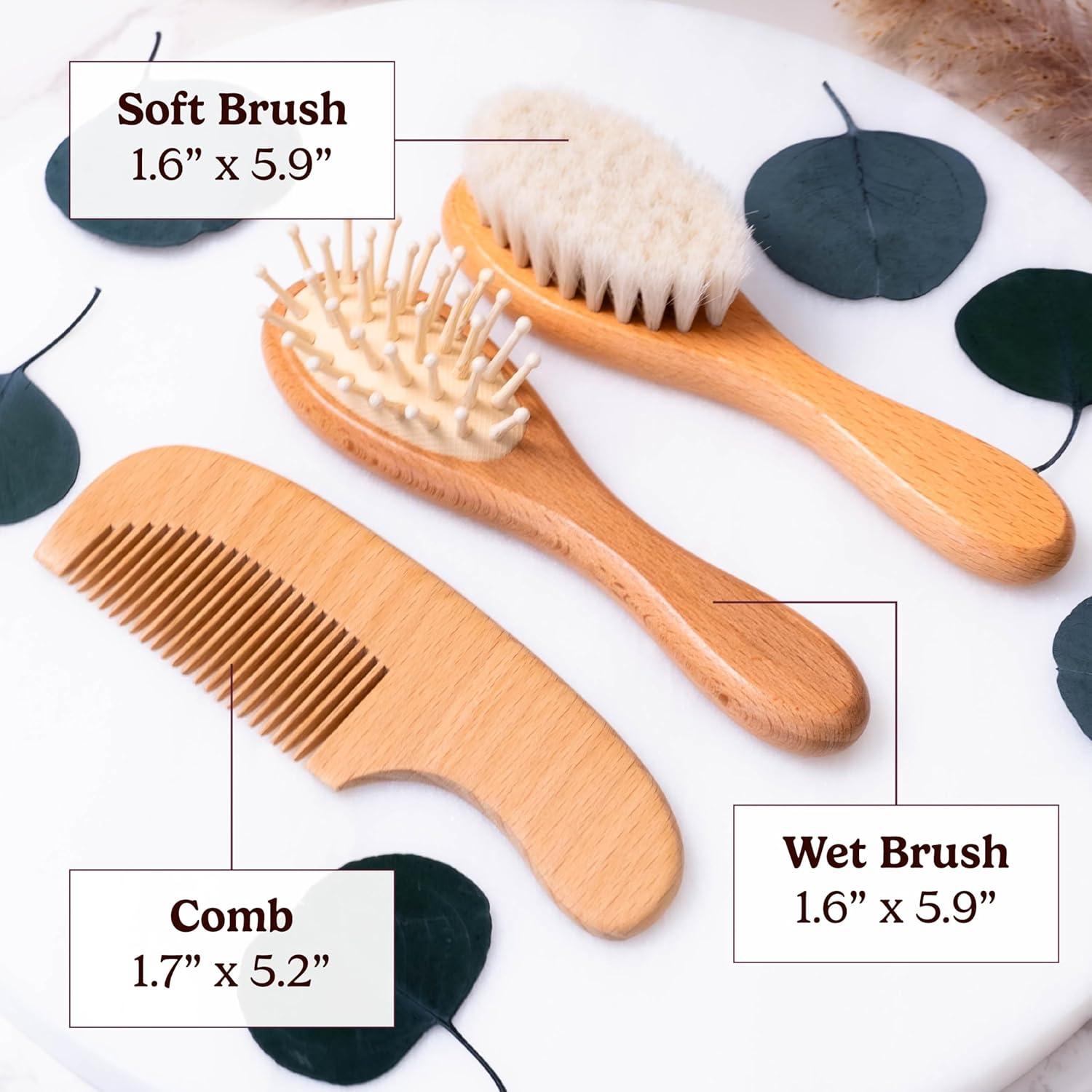 Juego de Cepillo y Peine de Madera Personalizado Kaira