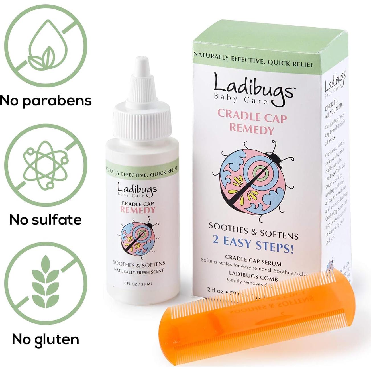 Kit Remedio Costra Láctea Ladibugs 85g - Suero y Peine