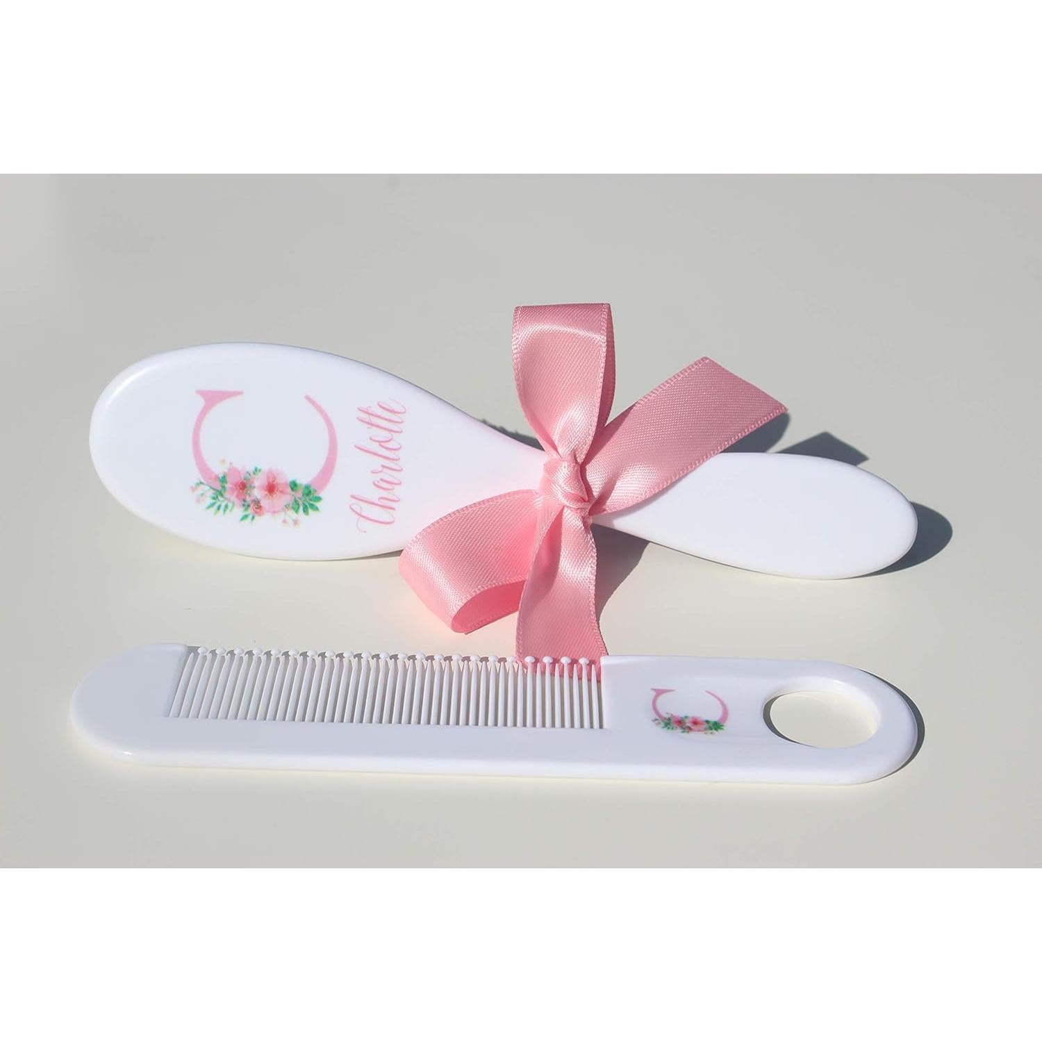 Juego de Cepillo y Peine Personalizado Forever Rosa Bebé