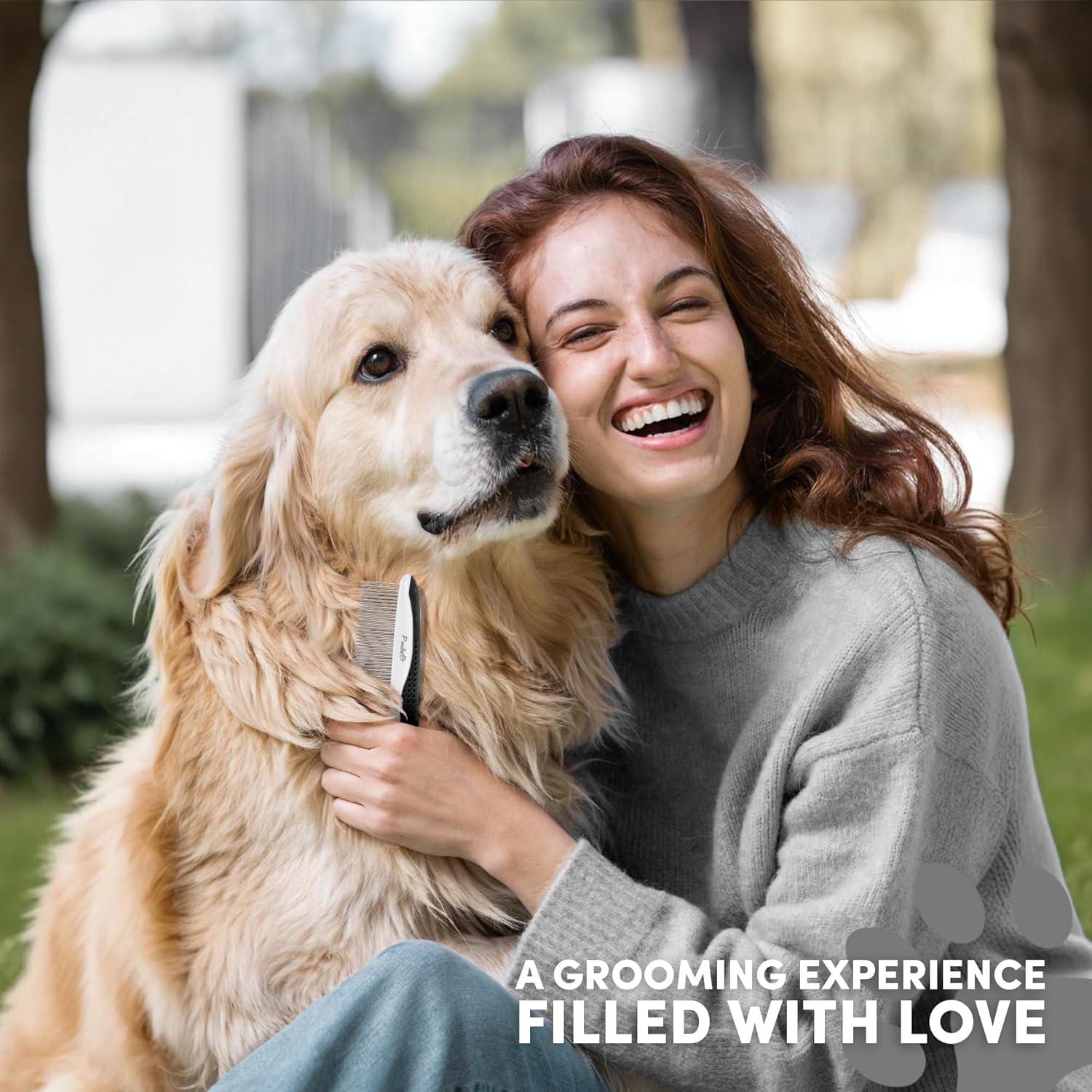 Peines para Perros Poodle Poodlie - 2 Paquete Acicalamiento Azul