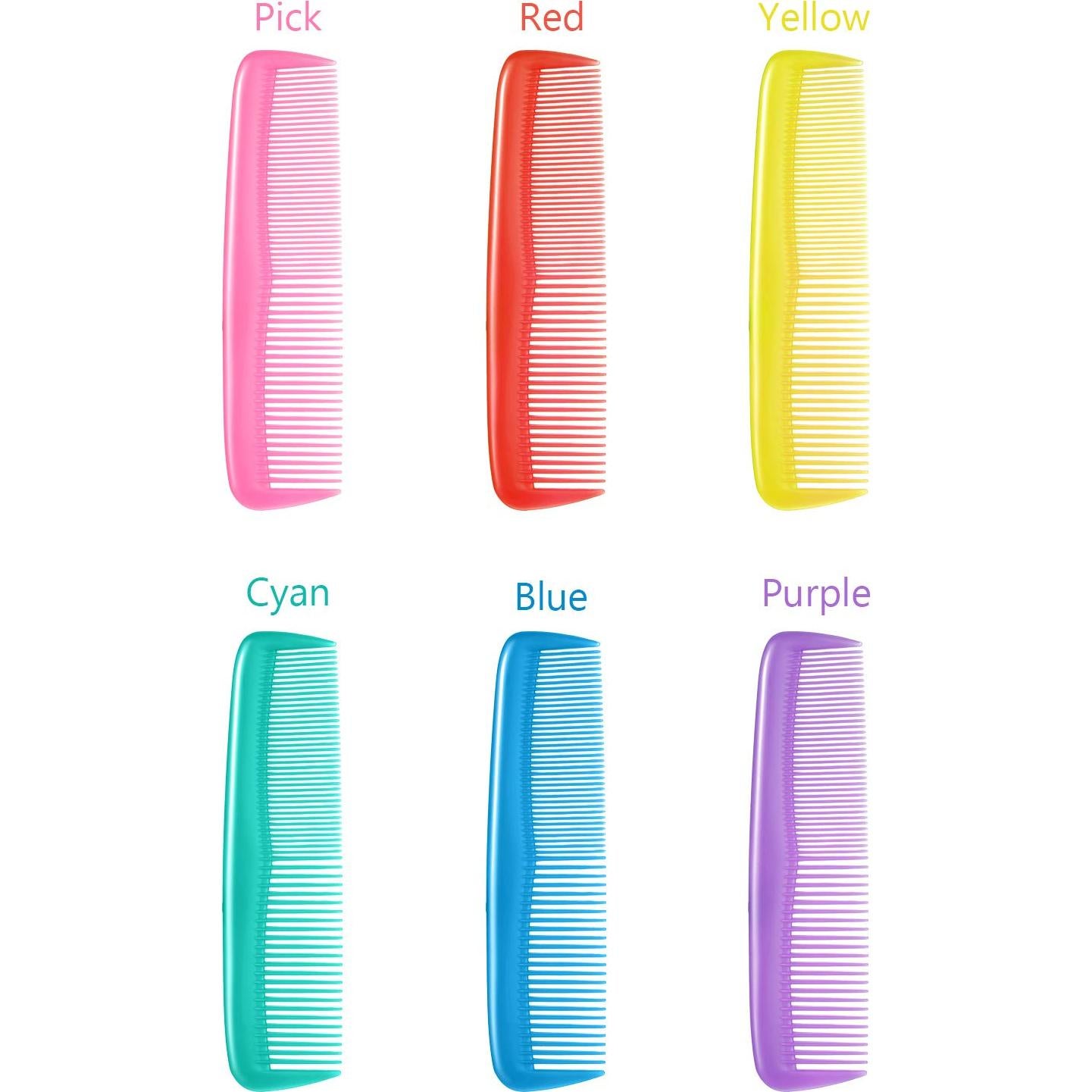 Set de 12 Peines de Plástico Leinuosen para Cabello - Colores Variados